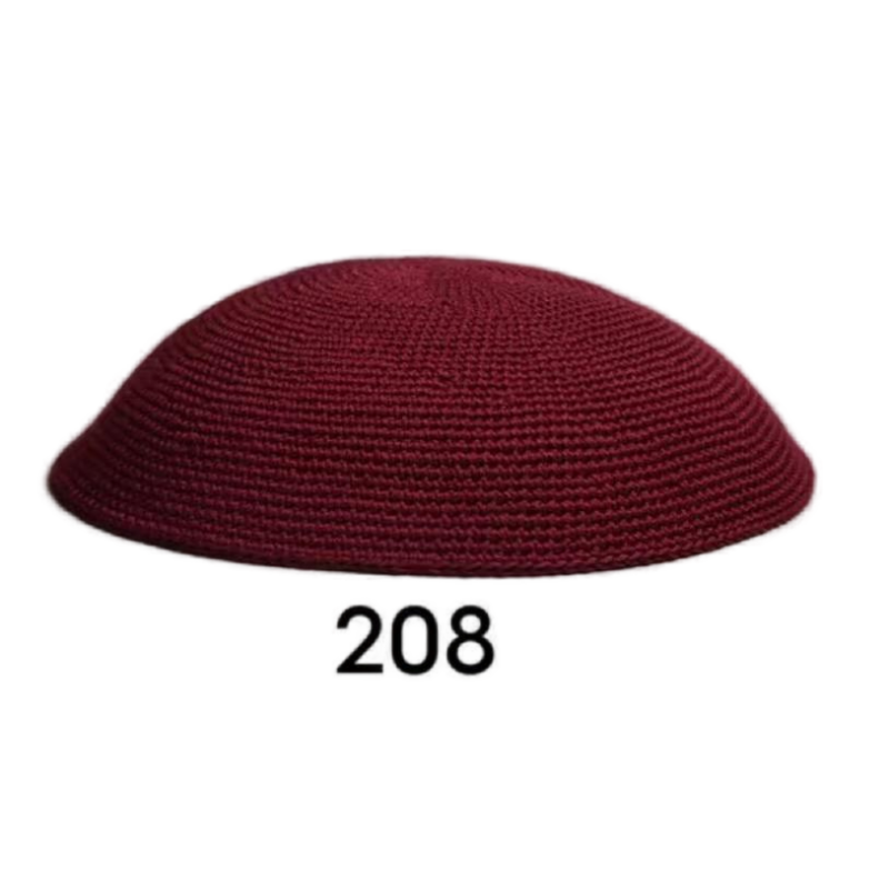 Factory custom fine red  knit Kippah, 100% cotton DMC hand-woven Kippah hat, DMC Kippah Yamaka Kippa Yarmulke skull hat