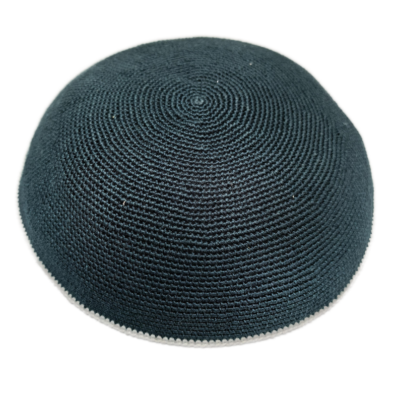 Factory custom fine green knit Kippah, 100% cotton DMC hand-woven Kippah hat, DMC Kippah Yamaka Kippa Yarmulke skull hat