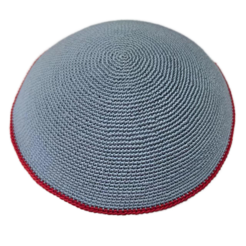Factory custom fine light blue knit Kippah, 100% cotton DMC hand-woven Kippah hat, DMC Kippah Yamaka Kippa Yarmulke skull hat