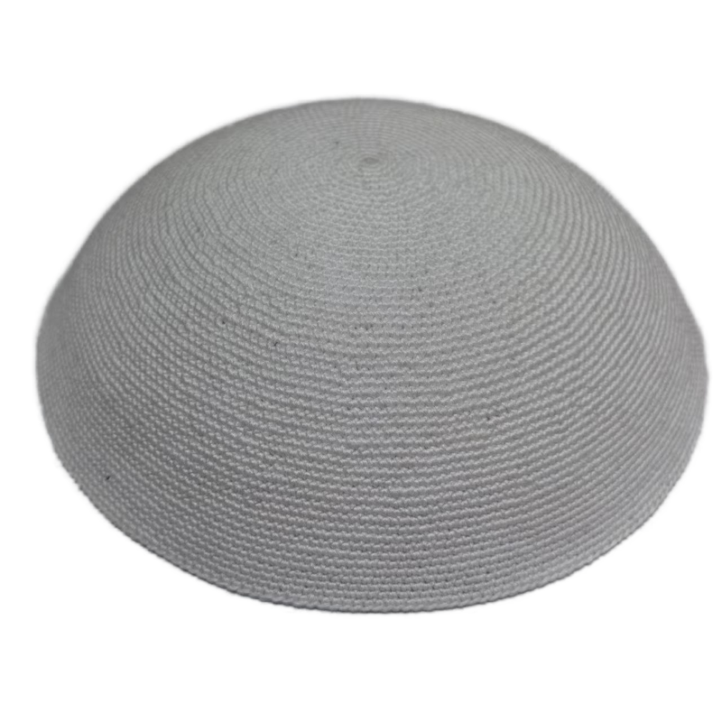 Factory custom fine gray knit Kippah, 100% cotton DMC hand-woven Kippah hat, DMC Kippah Yamaka Kippa Yarmulke skull hat