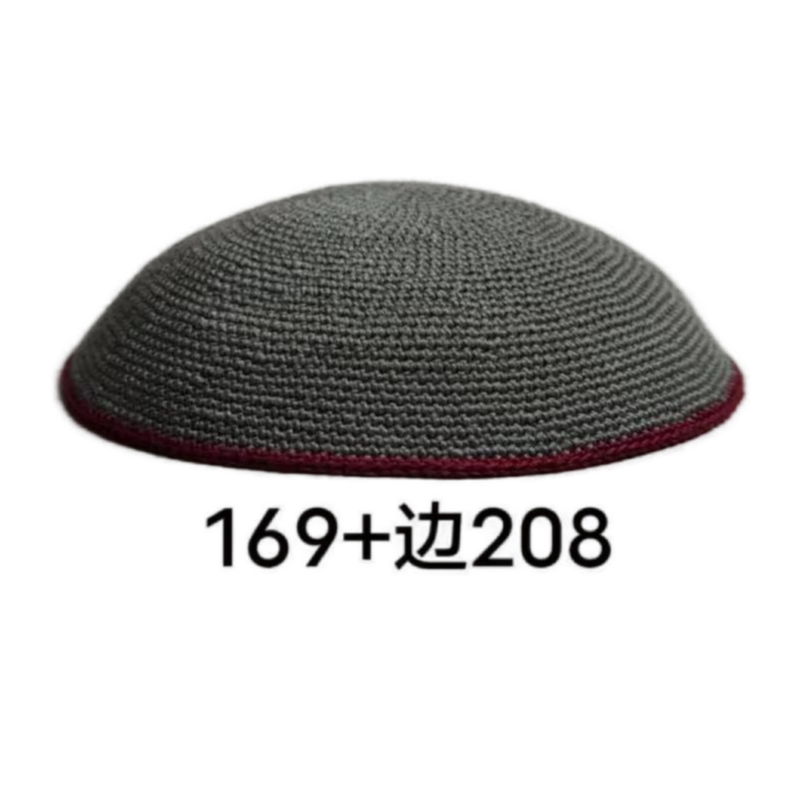 Factory custom fine black knit Kippah, 100% cotton DMC hand-woven Kippah hat, DMC Kippah Yamaka Kippa Yarmulke skull hat