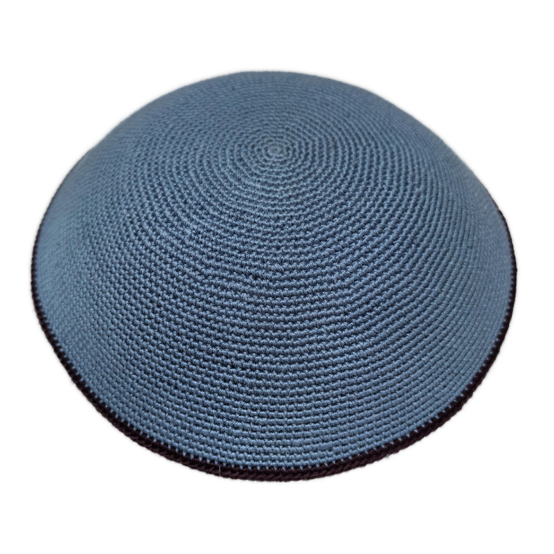 Factory custom fine blue knit Kippah, 100% cotton DMC hand-woven Kippah hat, DMC Kippah Yamaka Kippa Yarmulke skull hat