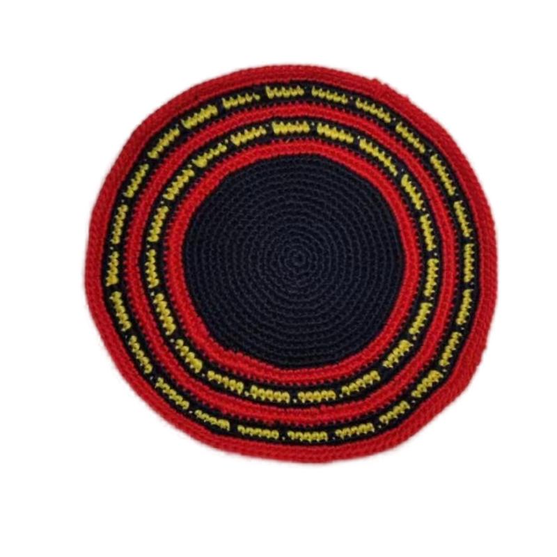 Factory custom fine colorful knit Kippah, 100% cotton DMC hand-woven Kippah hat, DMC Kippah Yamaka Kippa Yarmulke skull hat