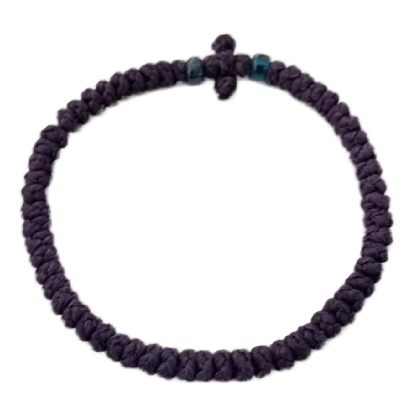 Komboskini bracelet prayer ropes Direct manufacturing from source factory Large stock supply ， Greek Prayer Rope Bracelet, violet Cross Prayer Rope Komboskini With dark blue Beads