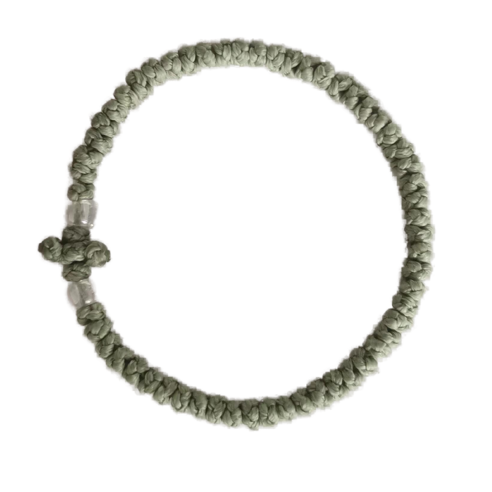 Komboskini bracelet prayer ropes Direct manufacturing from source factory Large stock supply ， Greek Prayer Rope Bracelet, light green Cross Prayer Rope Komboskini With transparent Beads