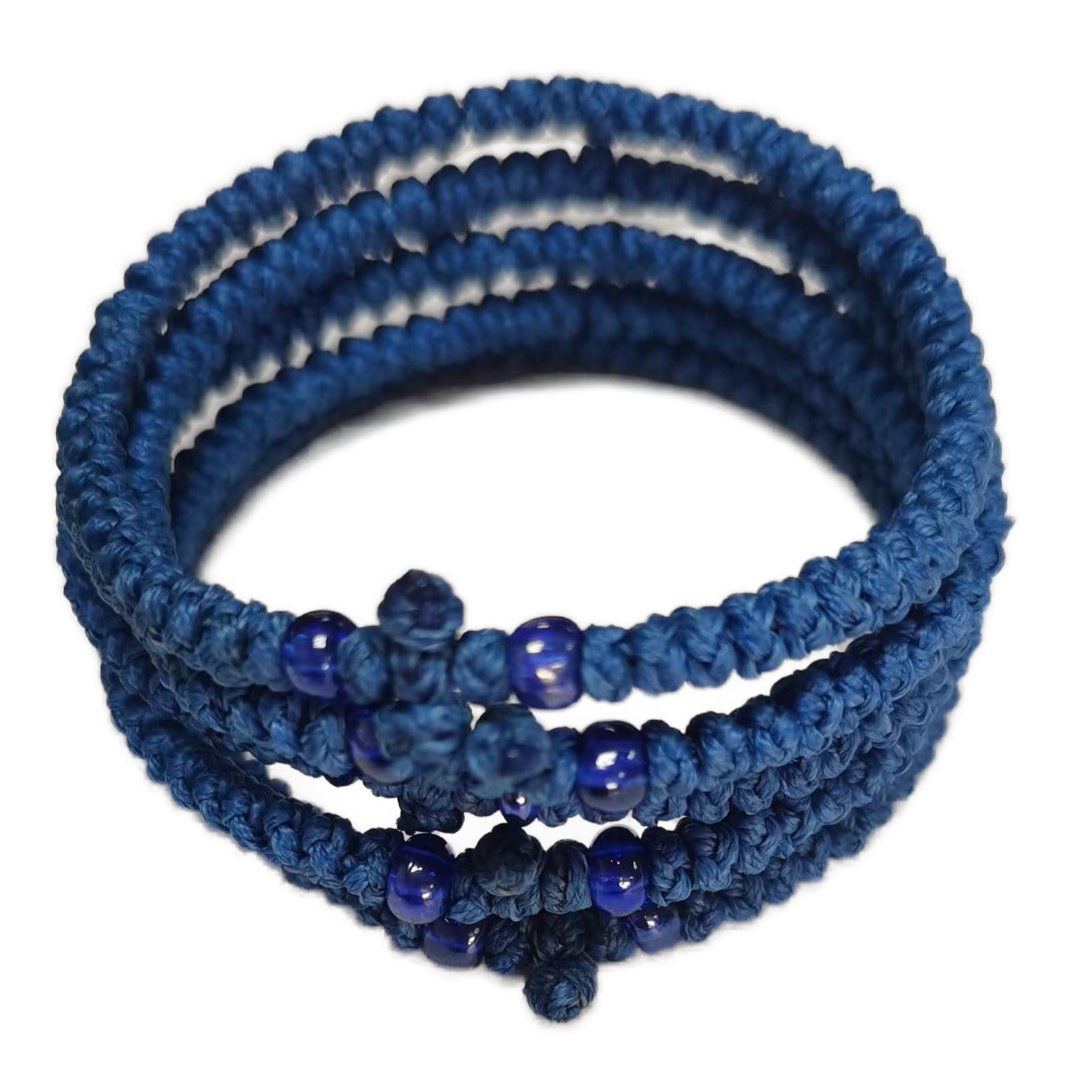 Komboskini bracelet prayer ropes Direct manufacturing from source factory Large stock supply ， Greek Prayer Rope Bracelet, dark blue Cross Prayer Rope Komboskini With dark blue Beads