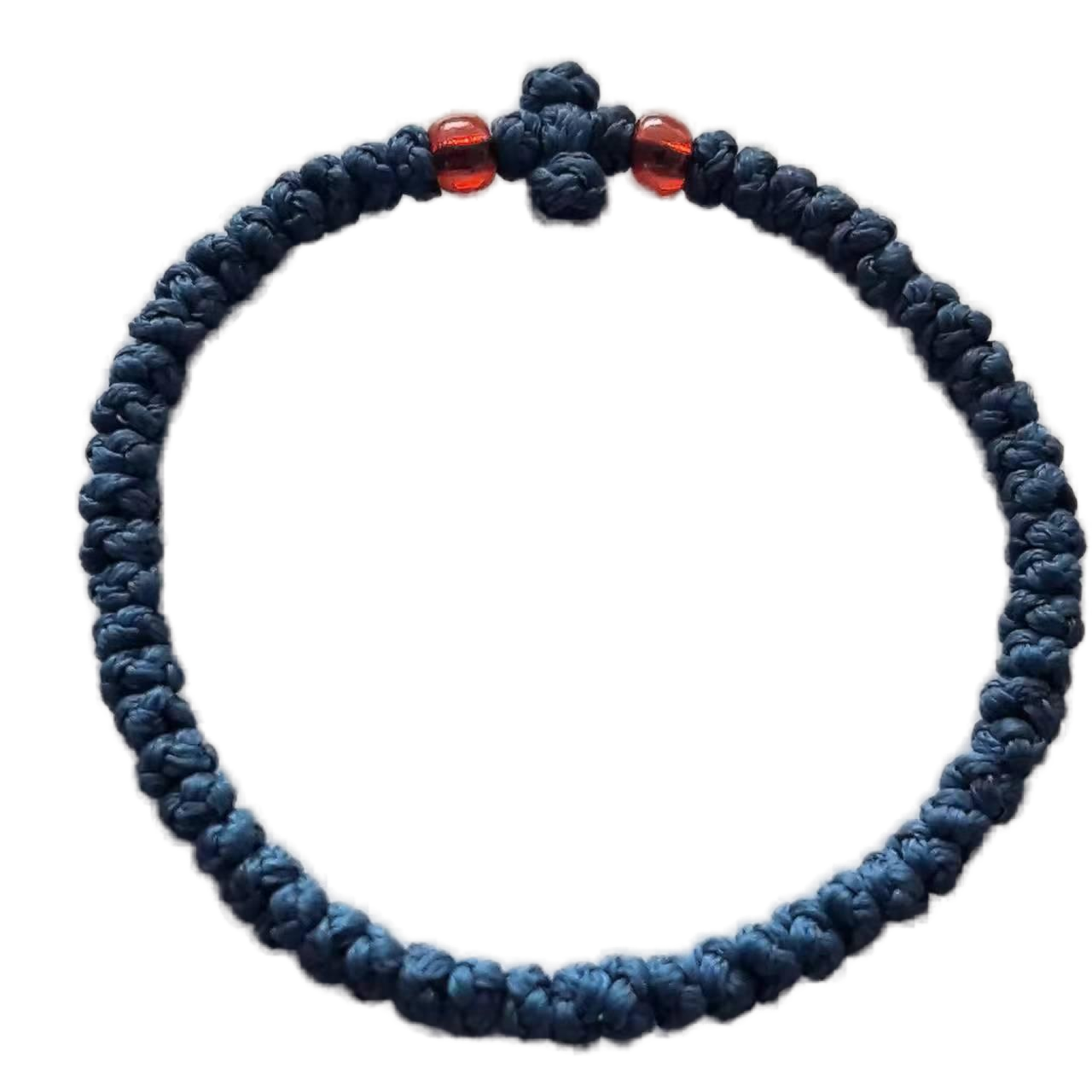 Komboskini bracelet prayer ropes Direct manufacturing from source factory Large stock supply ， Greek Prayer Rope Bracelet, dark blueCross Prayer Rope Komboskini With red Beads