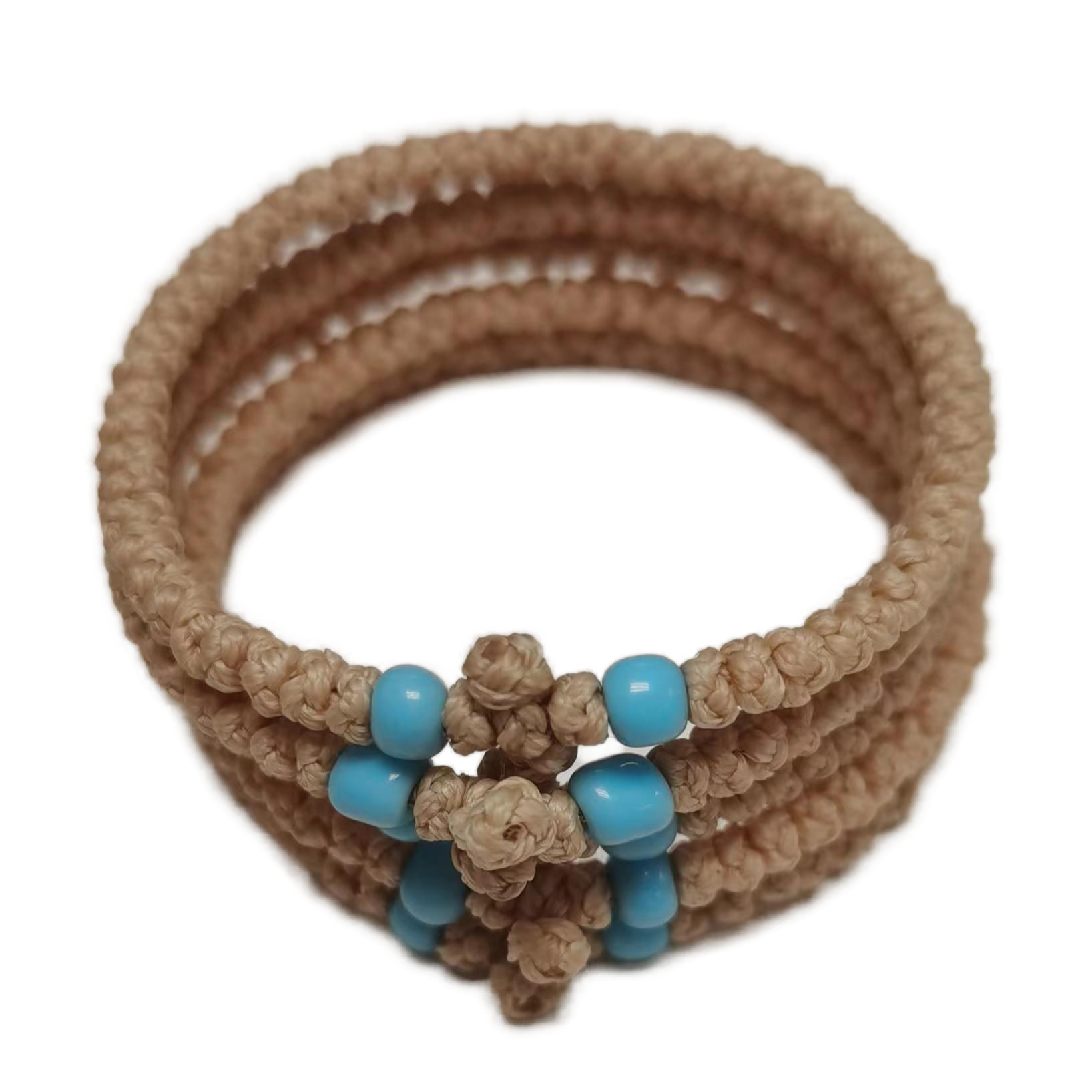 Komboskini bracelet prayer ropes Direct manufacturing from source factory Large stock supply ， Greek Prayer Rope Bracelet, brown Cross Prayer Rope Komboskini With Blue Beads