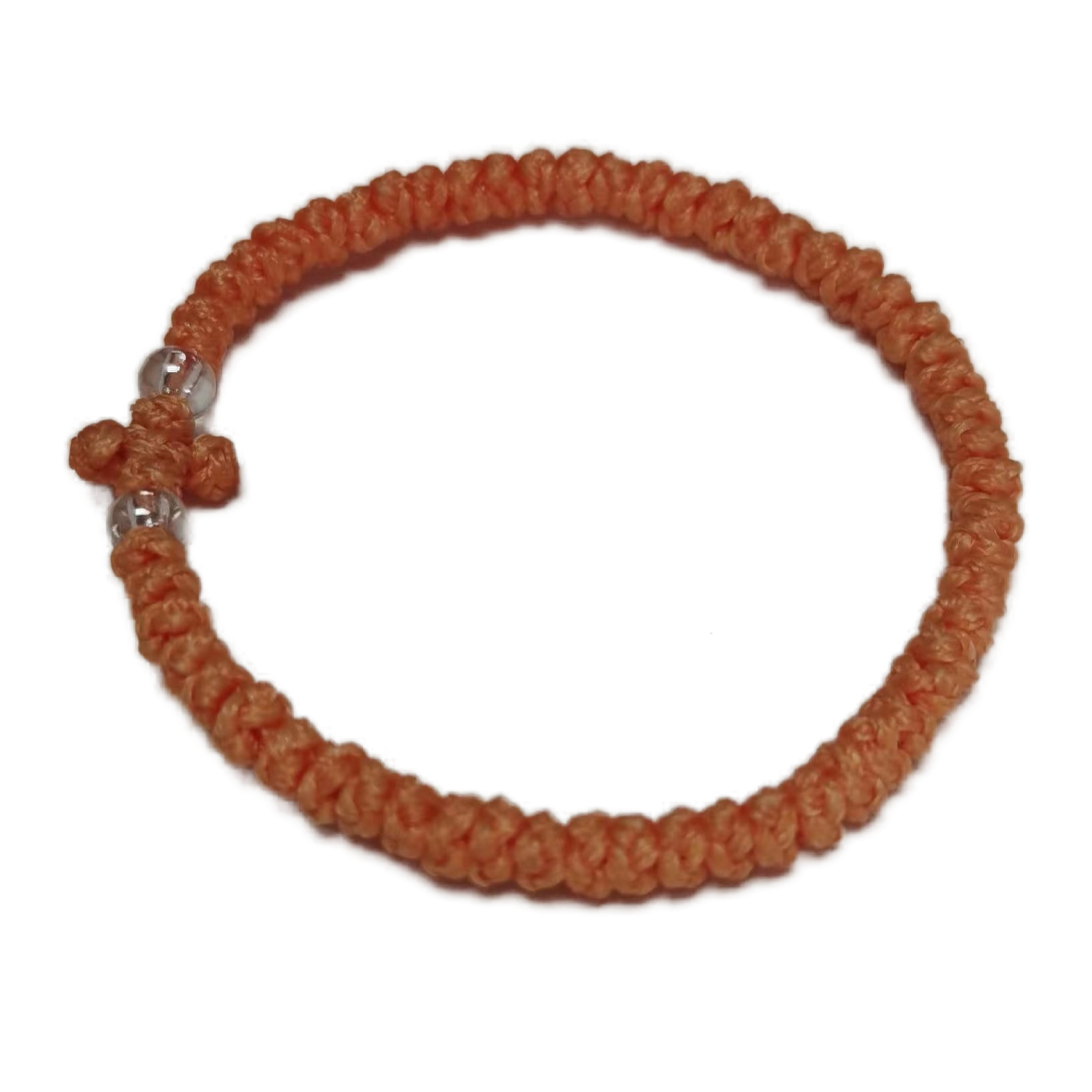 Komboskini bracelet prayer ropes Direct manufacturing from source factory Large stock supply ， Greek Prayer Rope Bracelet, orange Cross Prayer Rope Komboskini With transparent Beads
