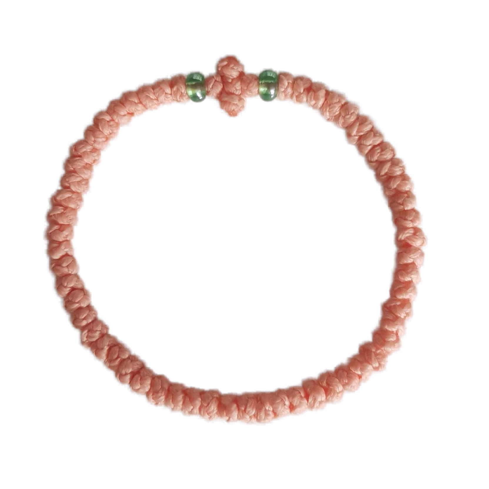 Komboskini bracelet prayer ropes Direct manufacturing from source factory Large stock supply ， Greek Prayer Rope Bracelet, light red Cross Prayer Rope Komboskini With green Beads