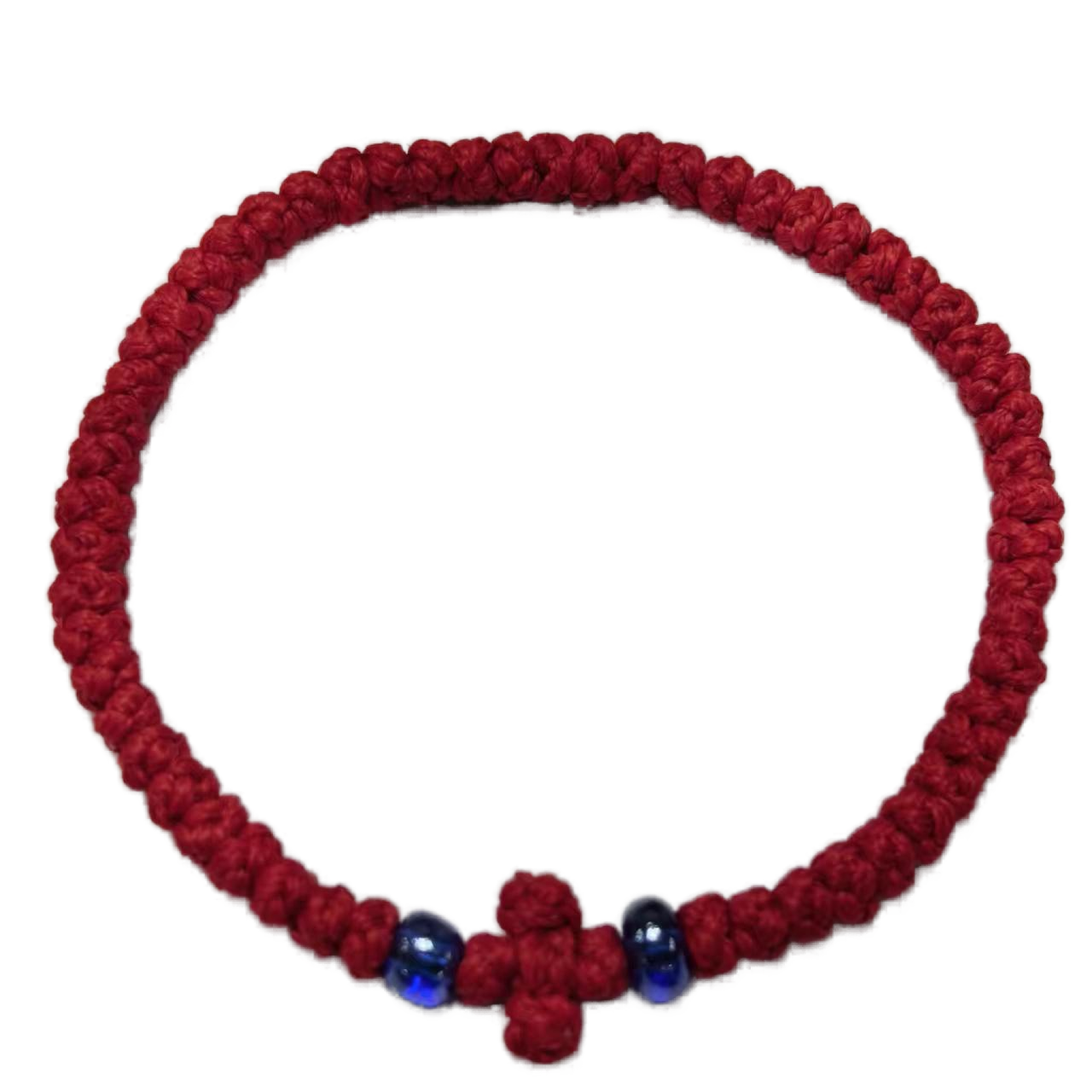 Komboskini bracelet prayer ropes Direct manufacturing from source factory Large stock supply ， Greek Prayer Rope Bracelet, red Cross Prayer Rope Komboskini With dark blue Beads