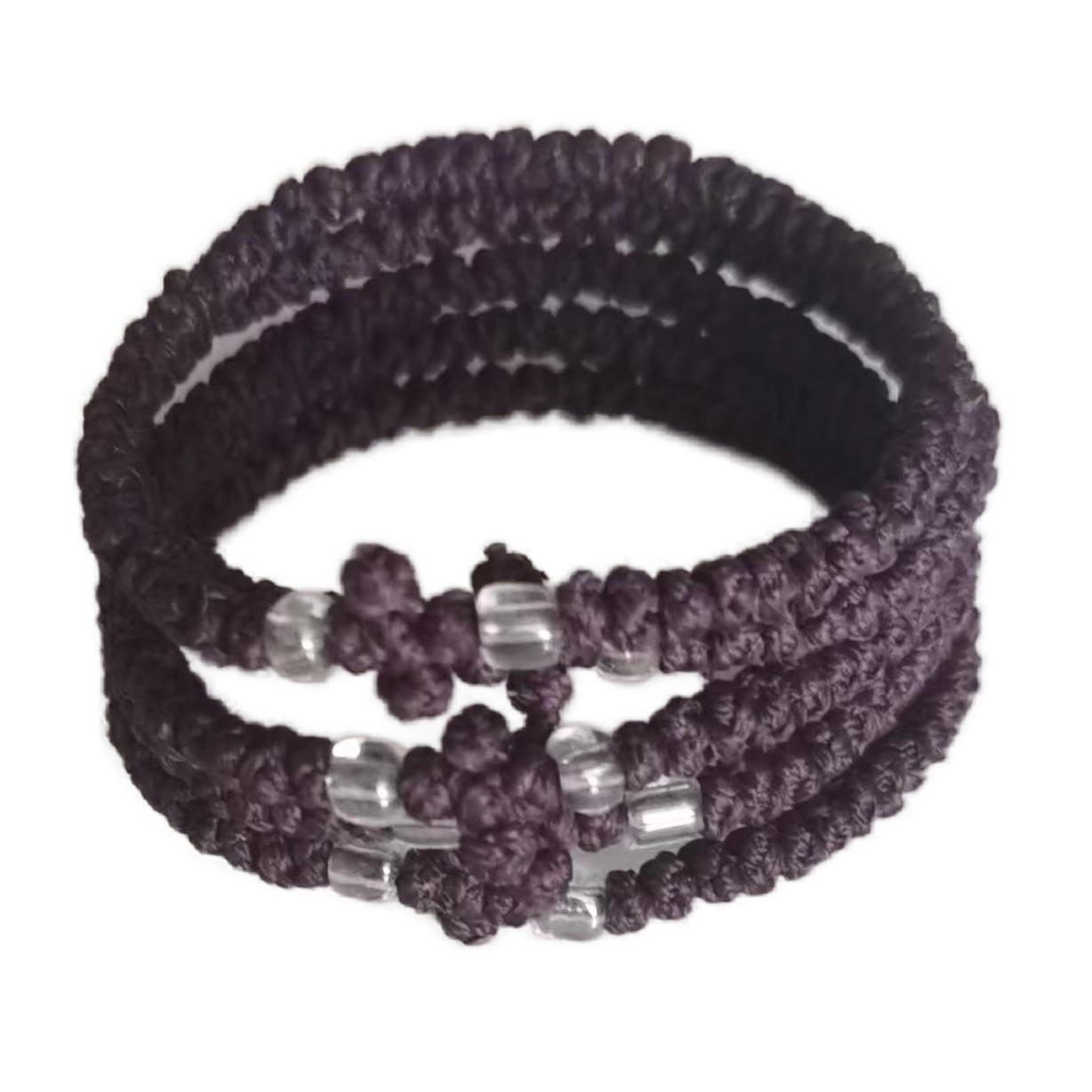 Komboskini bracelet prayer ropes Direct manufacturing from source factory Large stock supply ， Greek Prayer Rope Bracelet, violet Cross Prayer Rope Komboskini With transparent Beads