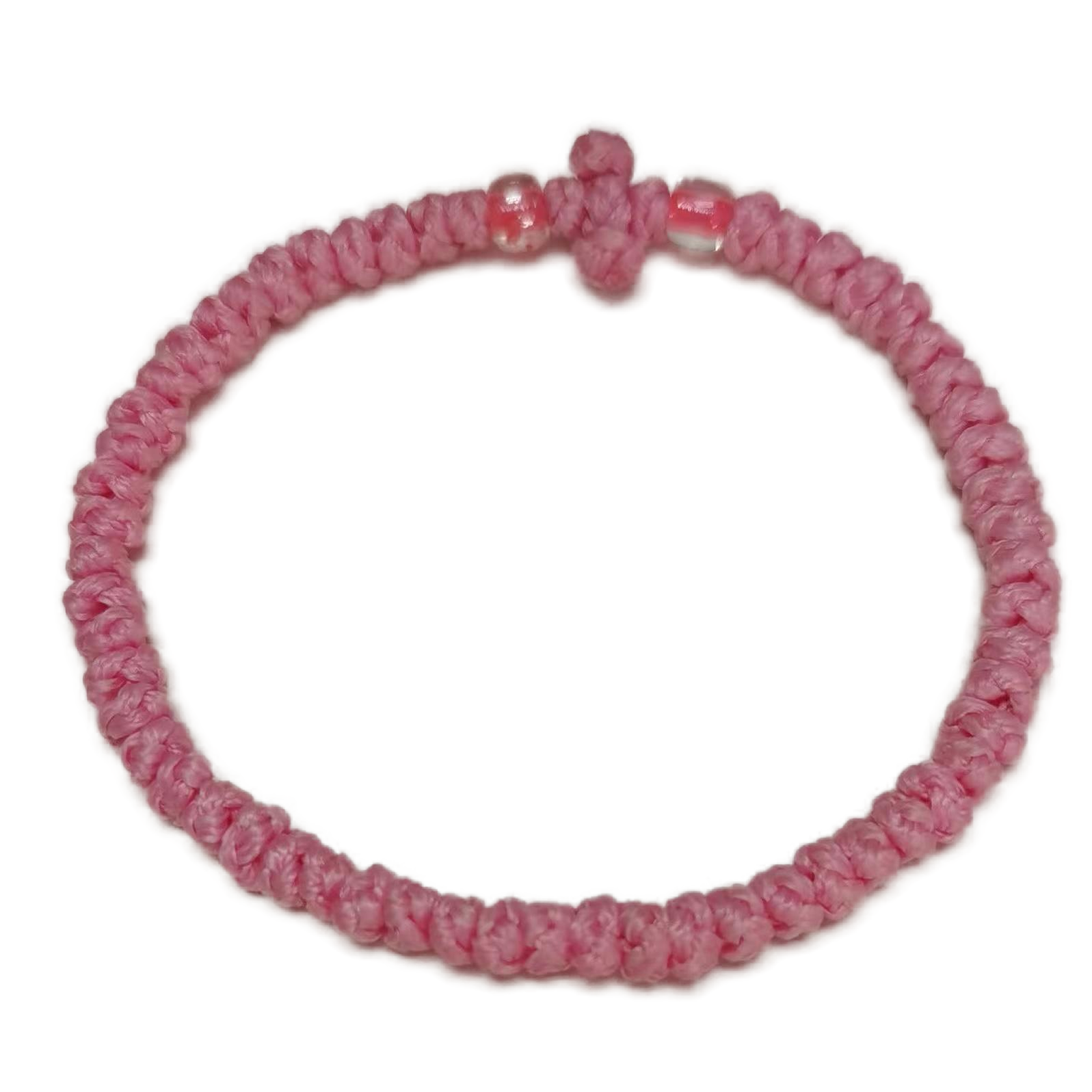 Komboskini bracelet prayer ropes Direct manufacturing from source factory Large stock supply ， Greek Prayer Rope Bracelet, light red Cross Prayer Rope Komboskini With transparent Beads