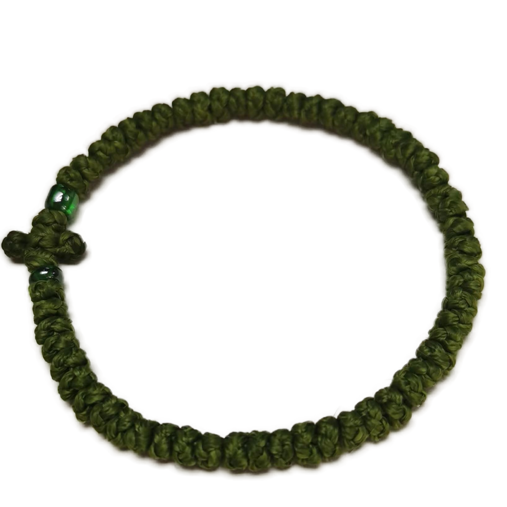 Komboskini bracelet prayer ropes Direct manufacturing from source factory Large stock supply ， Greek Prayer Rope Bracelet, dark green Cross Prayer Rope Komboskini With dark green Beads