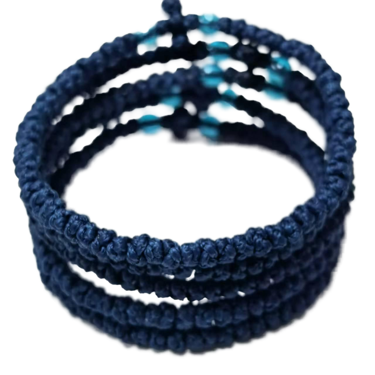 Komboskini bracelet prayer ropes Direct manufacturing from source factory Large stock supply ， Greek Prayer Rope Bracelet, dark blue Cross Prayer Rope Komboskini With light blue Beads