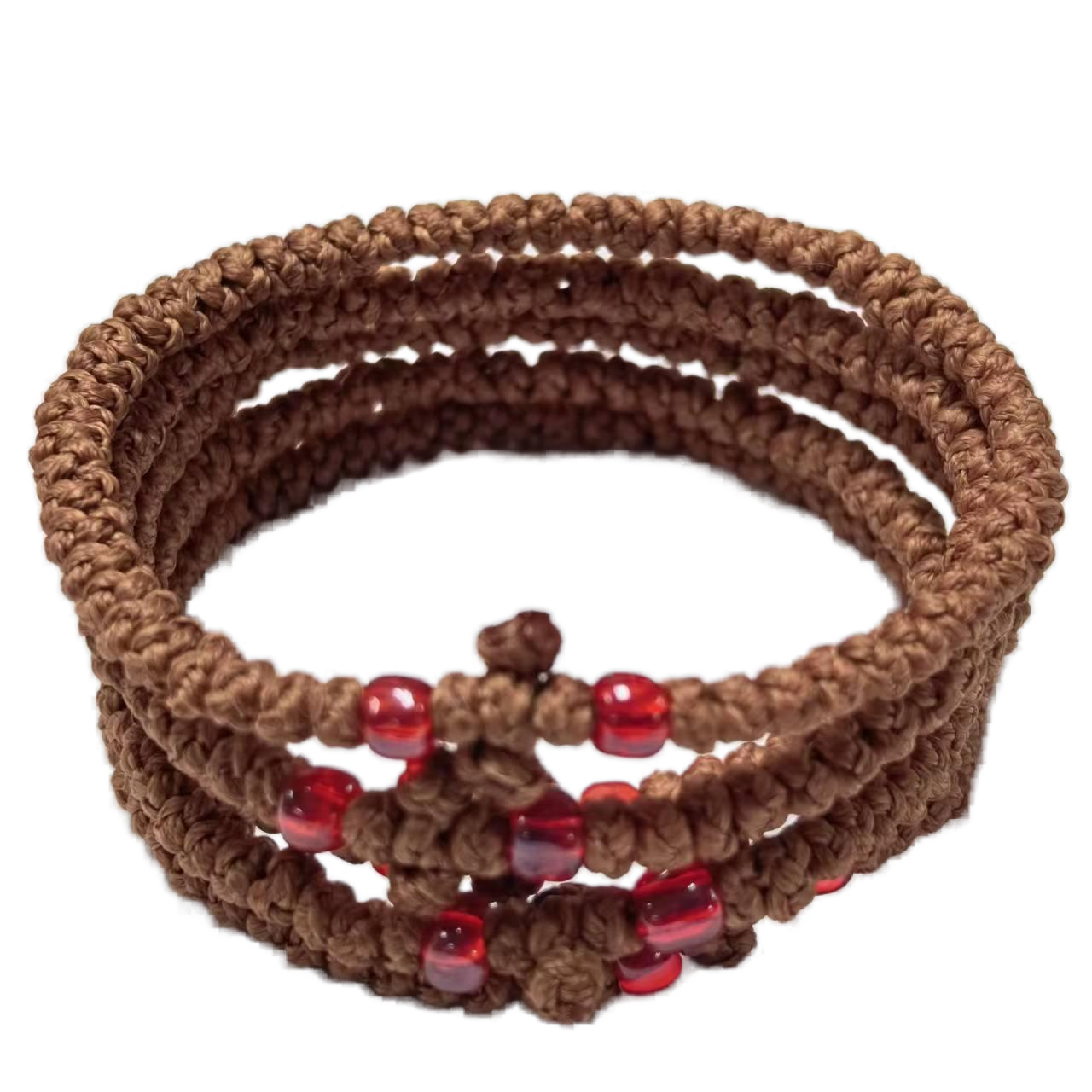 Komboskini bracelet prayer ropes Direct manufacturing from source factory Large stock supply ， Greek Prayer Rope Bracelet, brown Cross Prayer Rope Komboskini With red Beads