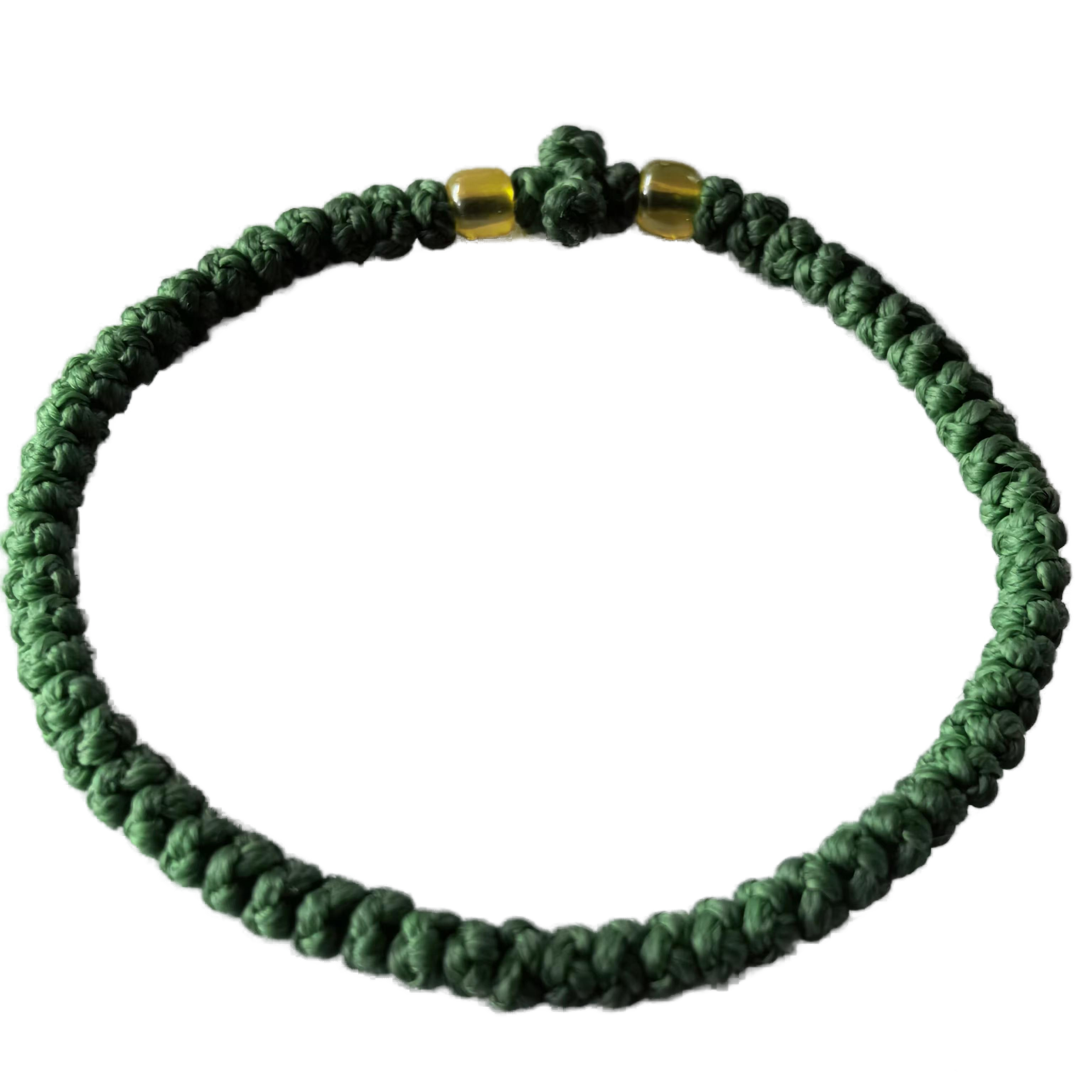 Komboskini bracelet prayer ropes Direct manufacturing from source factory Large stock supply ， Greek Prayer Rope Bracelet, green Cross Prayer Rope Komboskini With yellow Beads