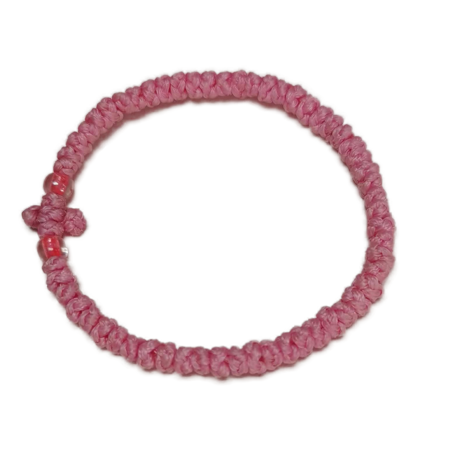 Komboskini bracelet prayer ropes Direct manufacturing from source factory Large stock supply ， Greek Prayer Rope Bracelet, light red Cross Prayer Rope Komboskini With transparent Beads