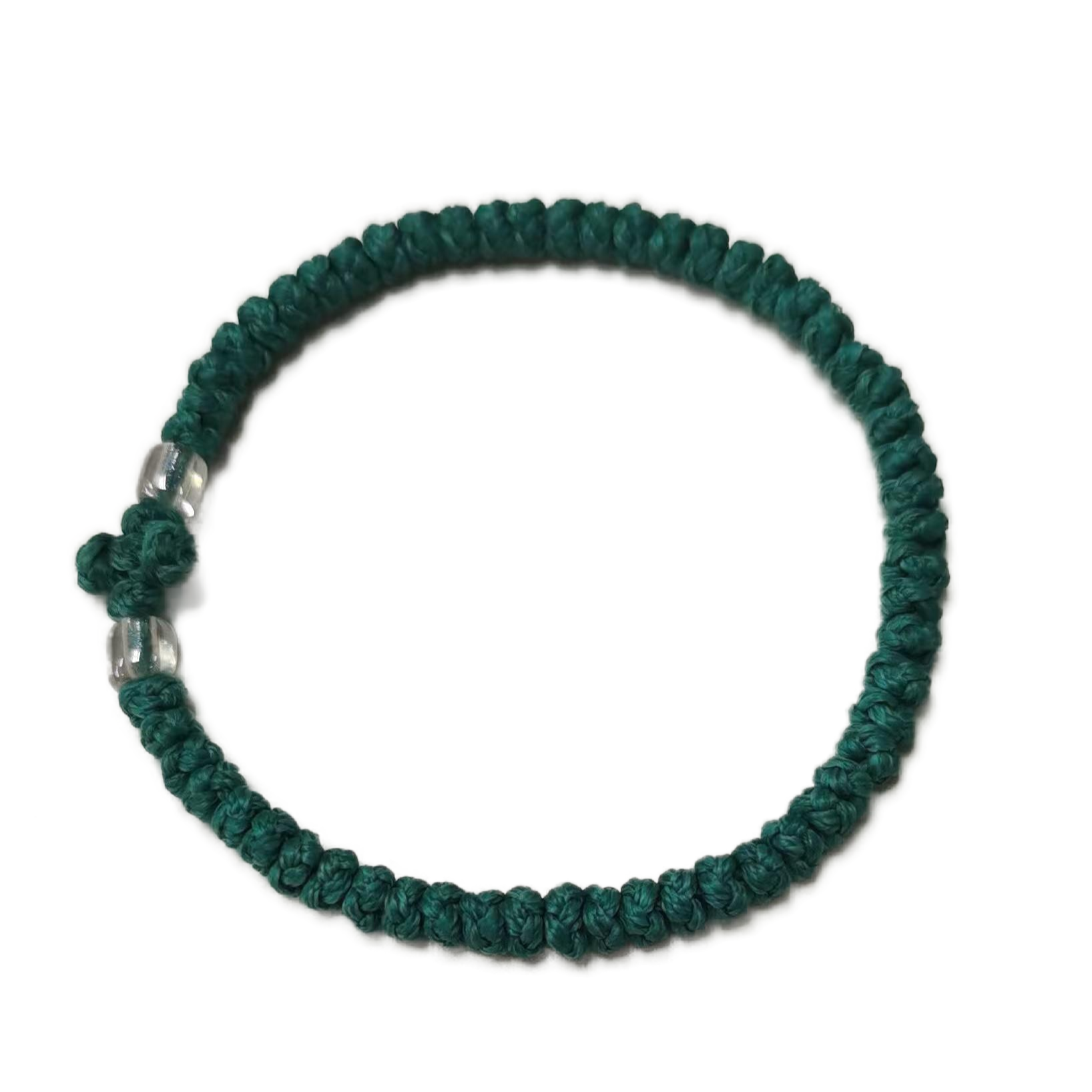 Komboskini bracelet prayer ropes Direct manufacturing from source factory Large stock supply ， Greek Prayer Rope Bracelet, dark green Cross Prayer Rope Komboskini With transparent Beads