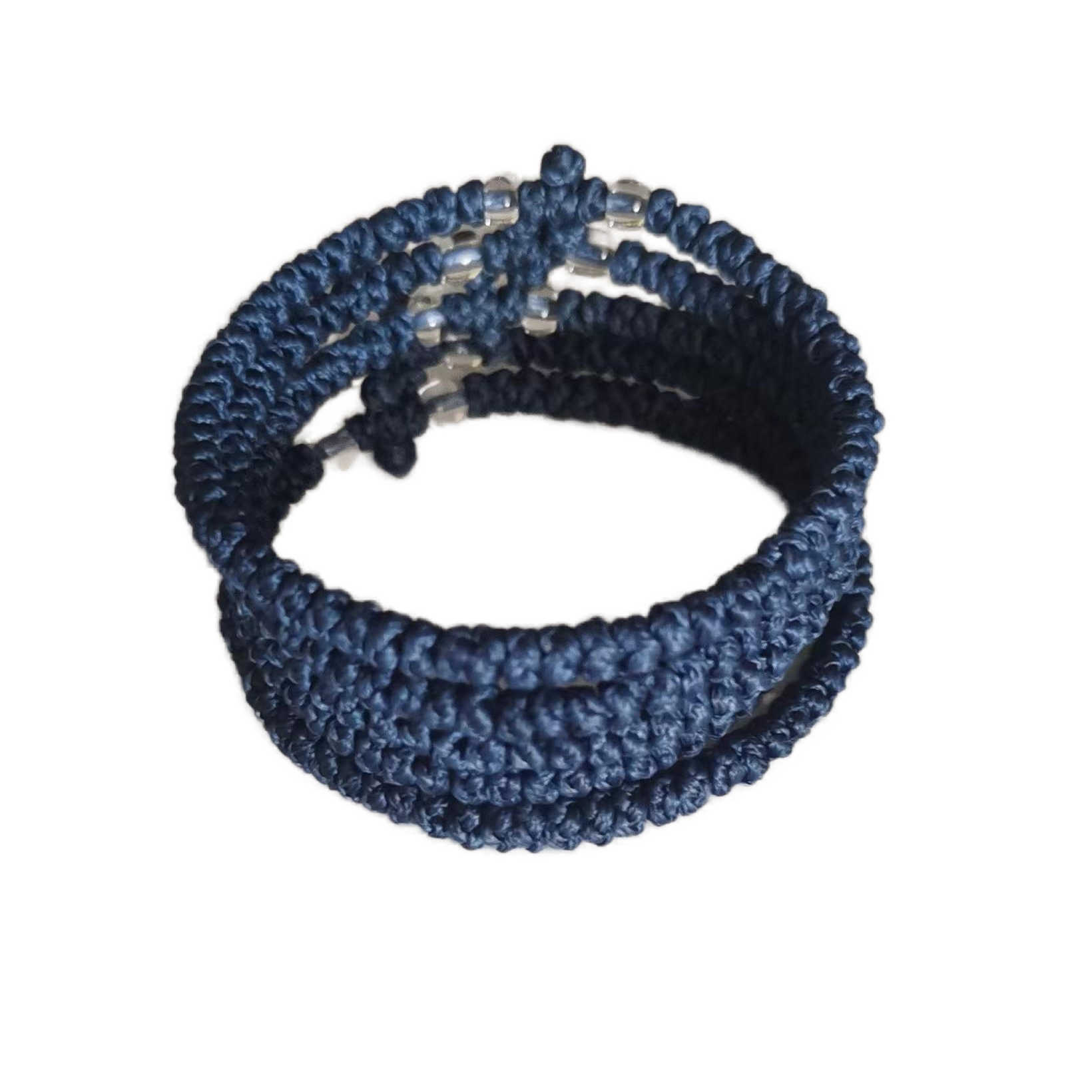Komboskini bracelet prayer ropes Direct manufacturing from source factory Large stock supply ， Greek Prayer Rope Bracelet, blue Cross Prayer Rope Komboskini With transparent Beads
