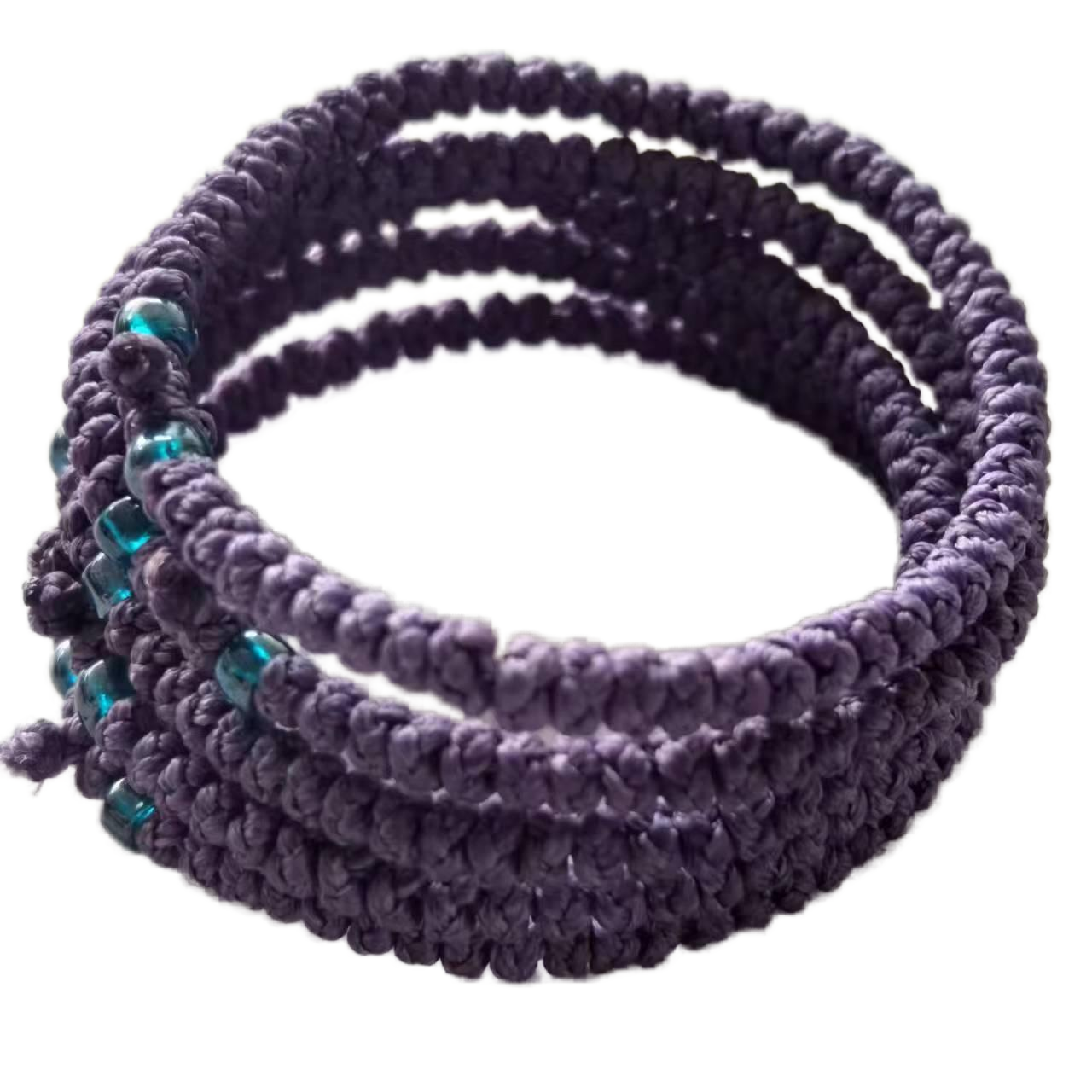 Komboskini bracelet prayer ropes Direct manufacturing from source factory Large stock supply ， Greek Prayer Rope Bracelet, violet Cross Prayer Rope Komboskini With Blue Beads