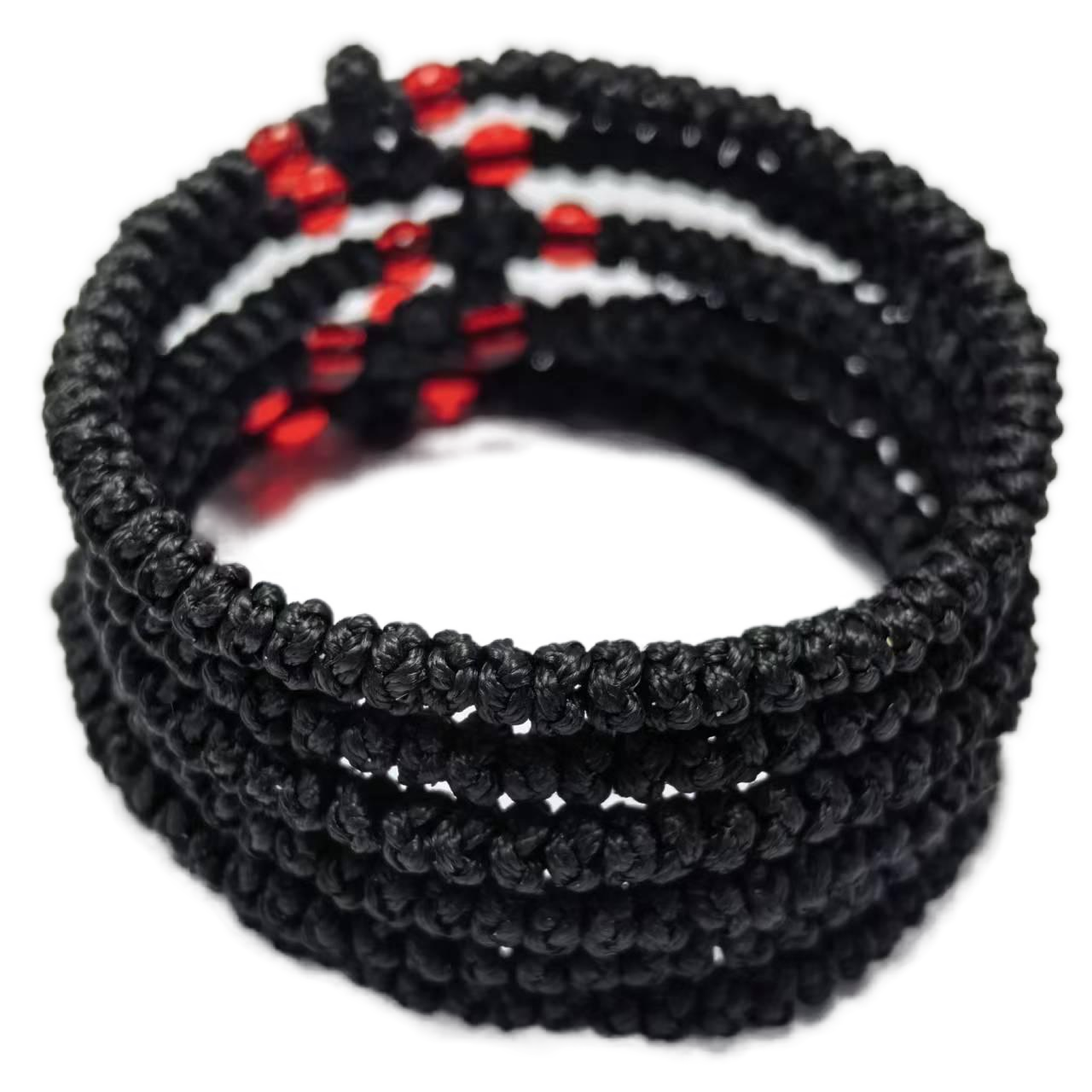 Komboskini bracelet prayer ropes Direct manufacturing from source factory Large stock supply ， Greek Prayer Rope Bracelet, Black Cross Prayer Rope Komboskini With red Beads