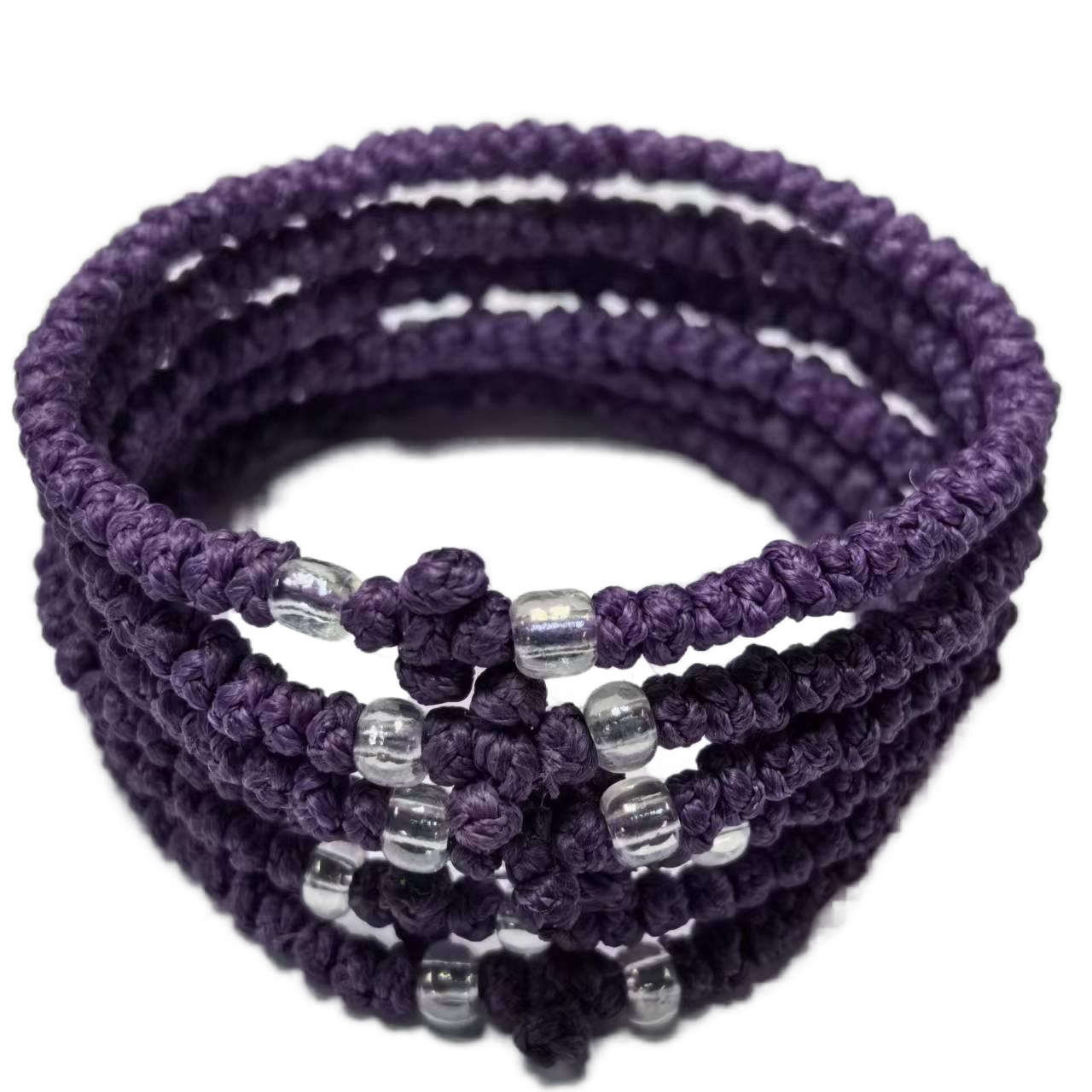 Komboskini bracelet prayer ropes Direct manufacturing from source factory Large stock supply ， Greek Prayer Rope Bracelet, violet Cross Prayer Rope Komboskini With transparent Beads