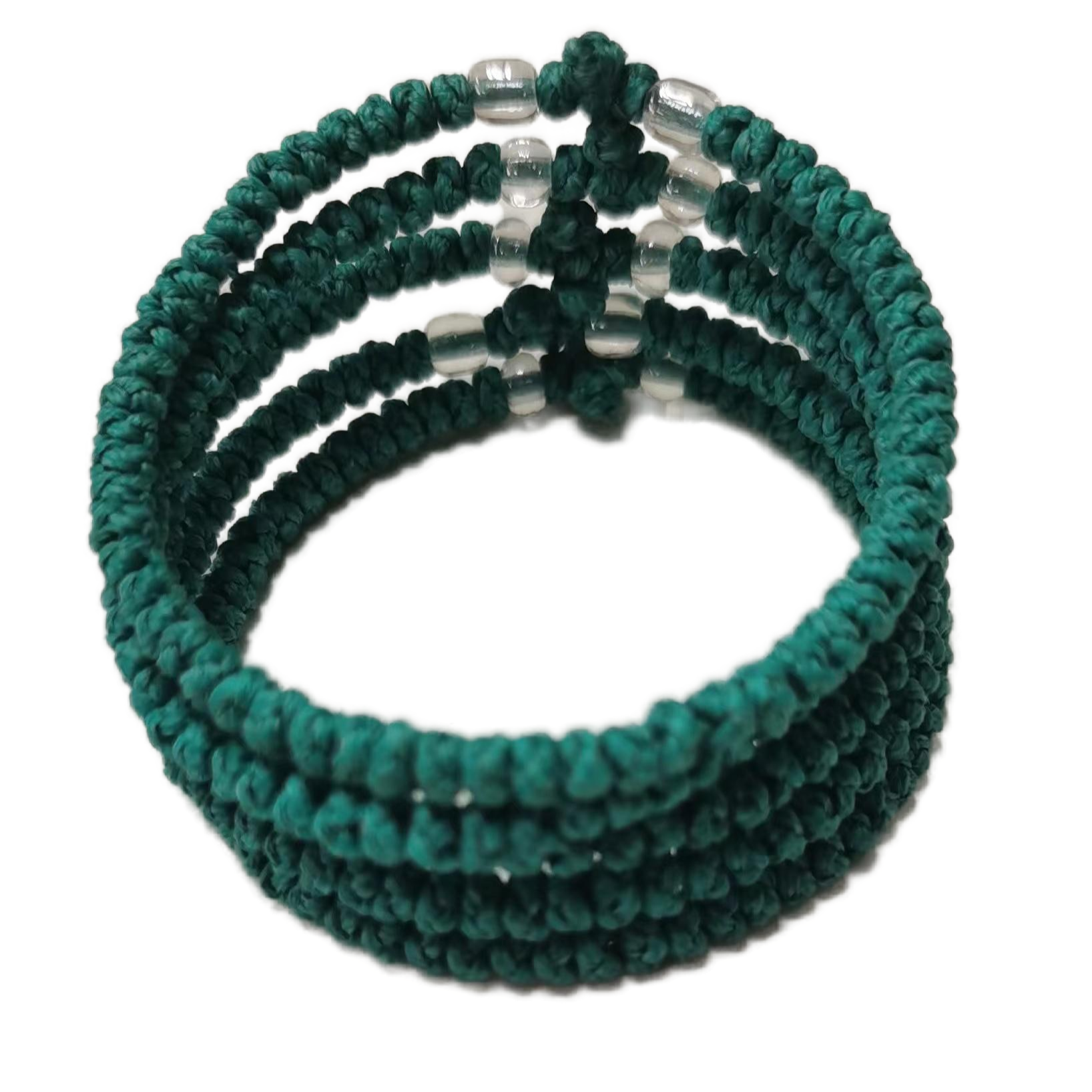 Komboskini bracelet prayer ropes Direct manufacturing from source factory Large stock supply ， Greek Prayer Rope Bracelet, dark green Cross Prayer Rope Komboskini With transparent Beads