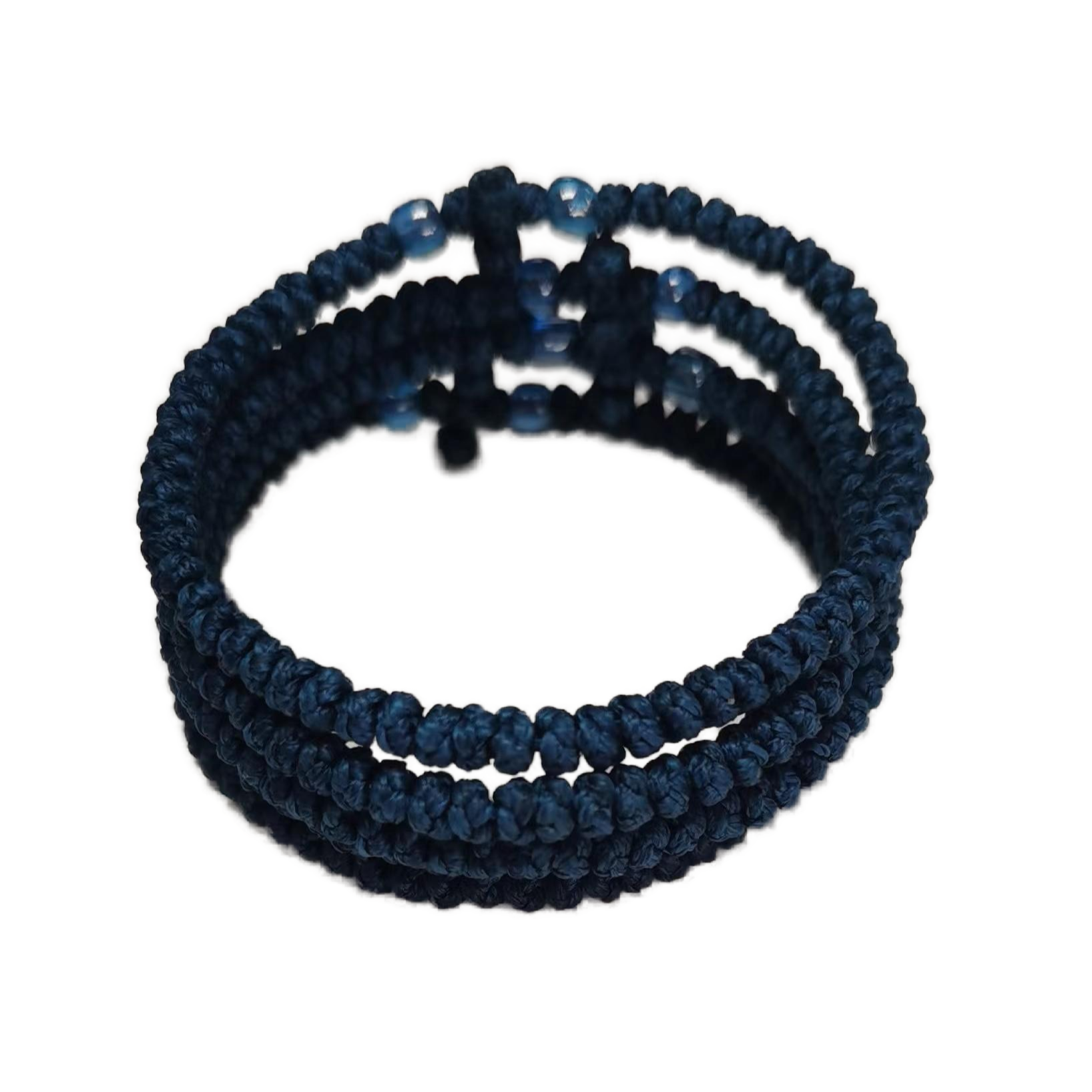 Komboskini bracelet prayer ropes Direct manufacturing from source factory Large stock supply ， Greek Prayer Rope Bracelet, dark blue Cross Prayer Rope Komboskini With dark blue Beads