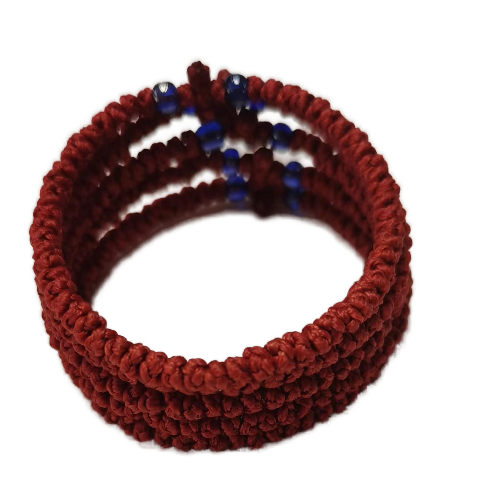 Komboskini bracelet prayer ropes Direct manufacturing from source factory Large stock supply ， Greek Prayer Rope Bracelet, red  Cross Prayer Rope Komboskini With dark Blue Beads