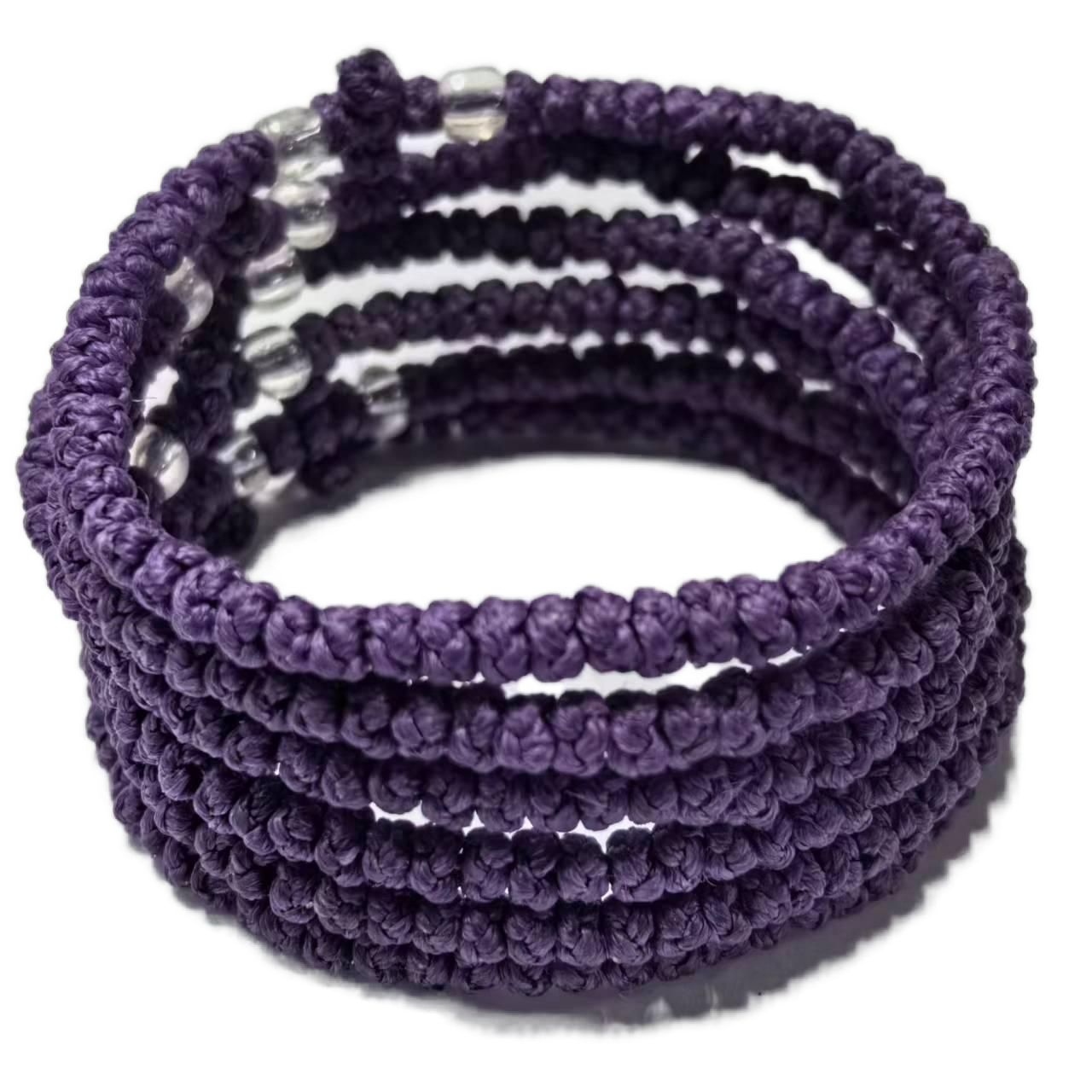 Komboskini bracelet prayer ropes Direct manufacturing from source factory Large stock supply ， Greek Prayer Rope Bracelet, violet Cross Prayer Rope Komboskini With transparent Beads