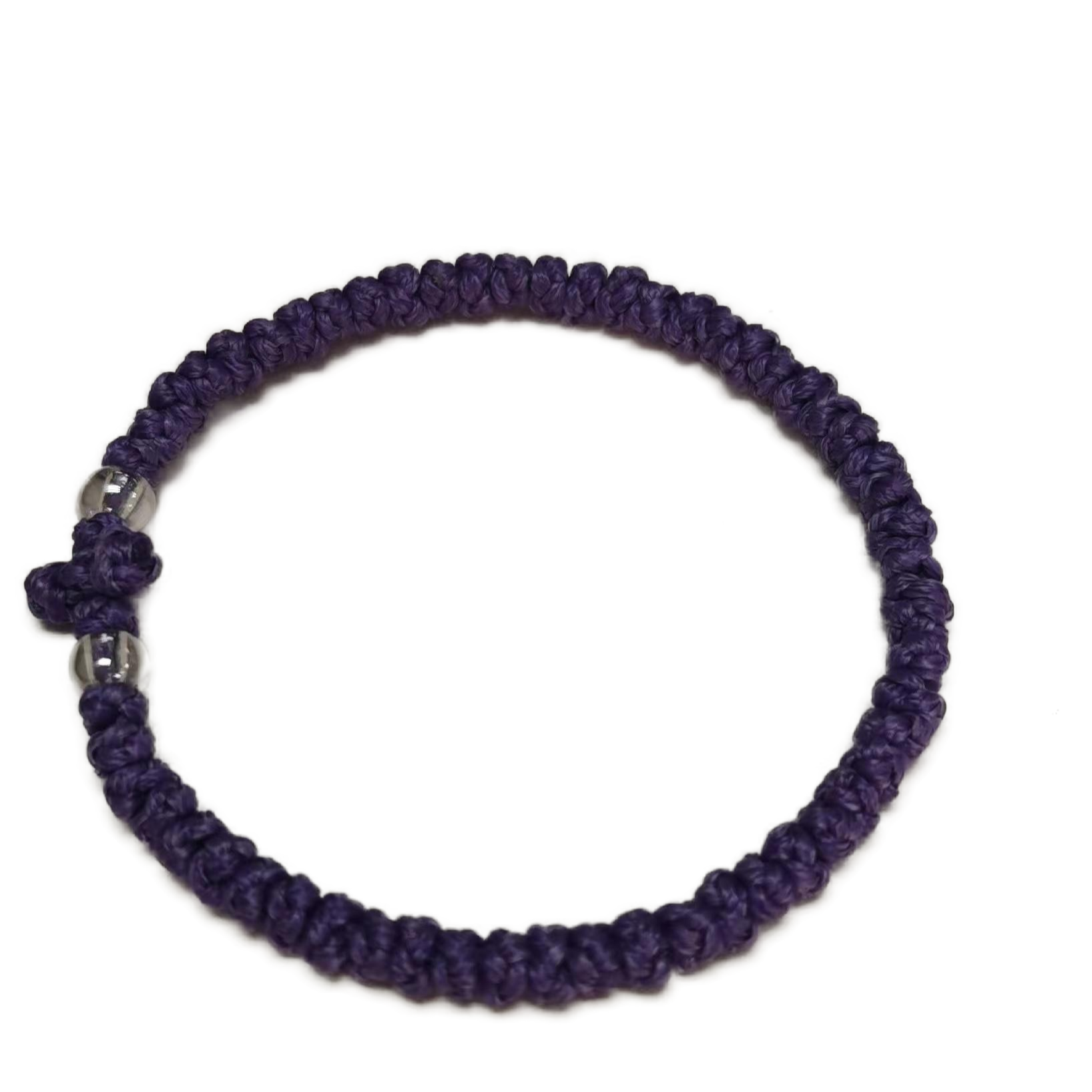 Komboskini bracelet prayer ropes Direct manufacturing from source factory Large stock supply ， Greek Prayer Rope Bracelet, violet Cross Prayer Rope Komboskini With trtansparent Beads