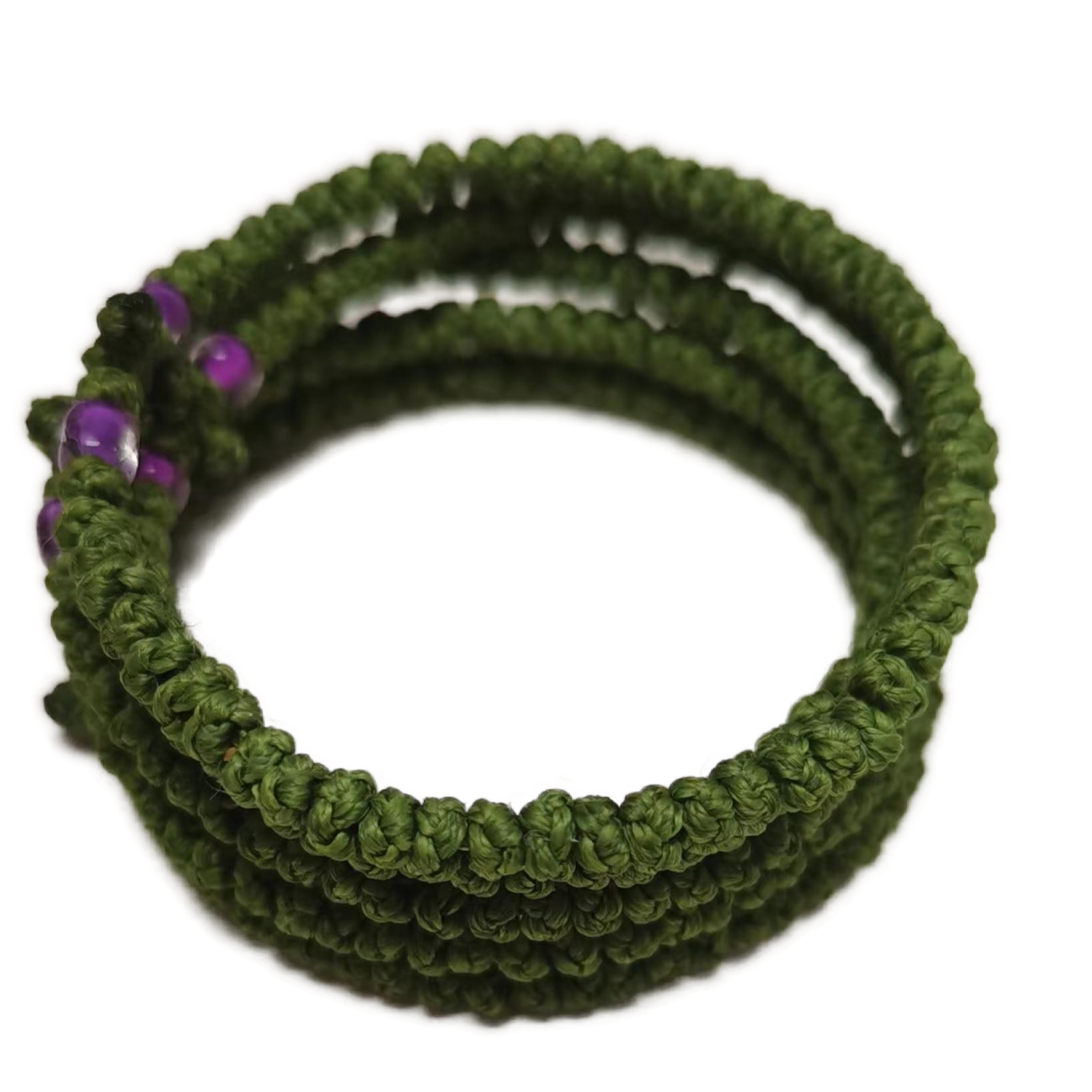 Komboskini bracelet prayer ropes Direct manufacturing from source factory Large stock supply ， Greek Prayer Rope Bracelet, darkj green Cross Prayer Rope Komboskini With transparent  Beads