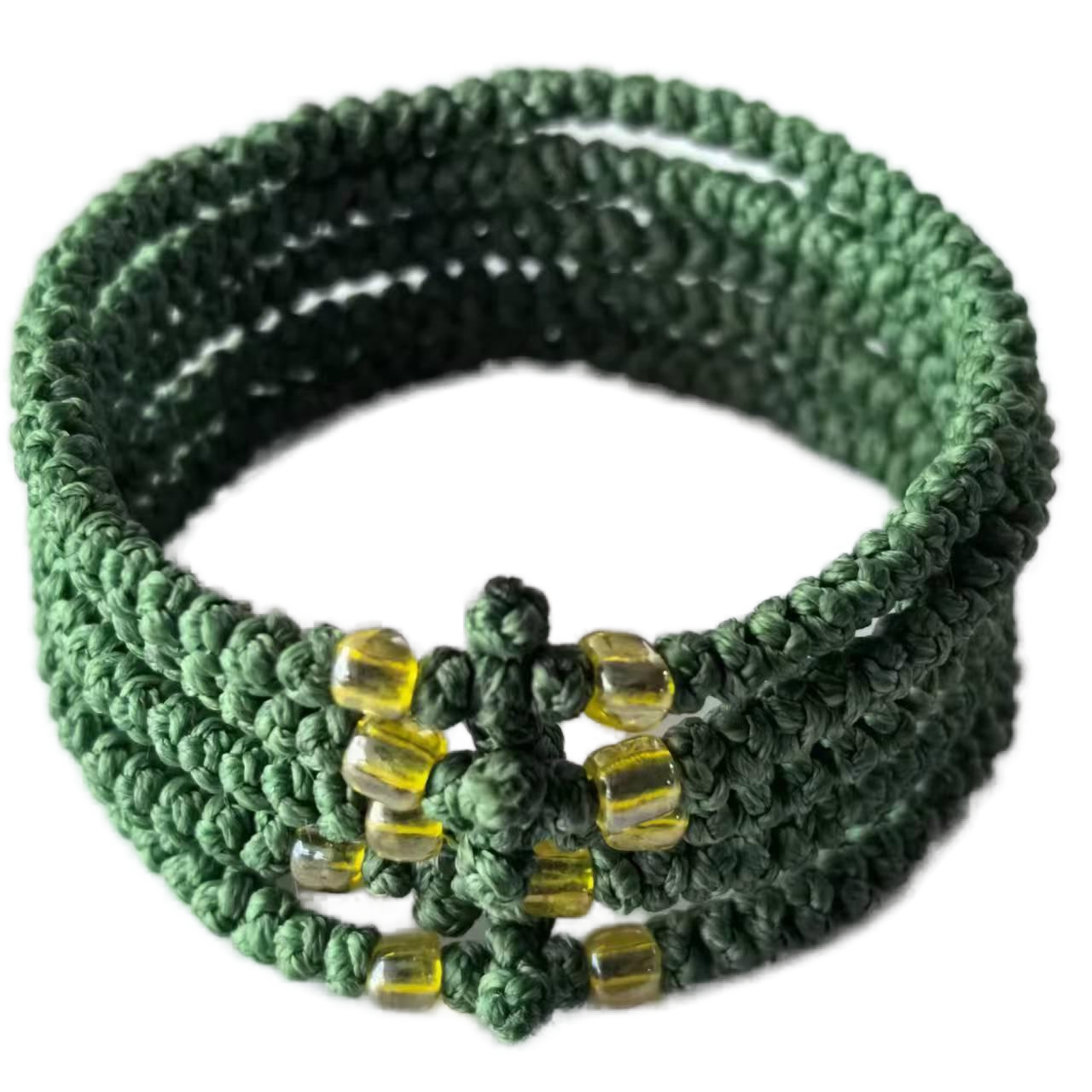 Komboskini bracelet prayer ropes Direct manufacturing from source factory Large stock supply ， Greek Prayer Rope Bracelet, green Cross Prayer Rope Komboskini With yellow Beads