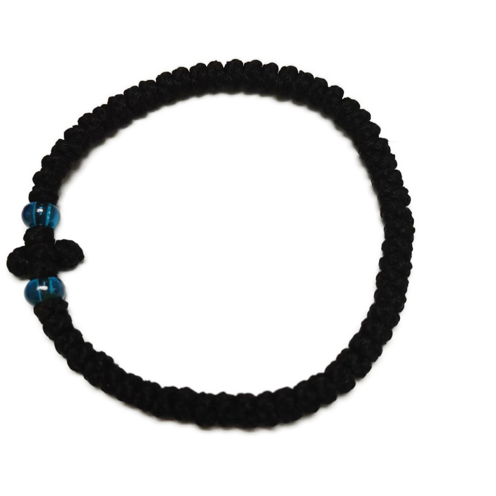 Komboskini bracelet prayer ropes Direct manufacturing from source factory Large stock supply ， Greek Prayer Rope Bracelet, Black Cross Prayer Rope Komboskini With dark Blue Beads