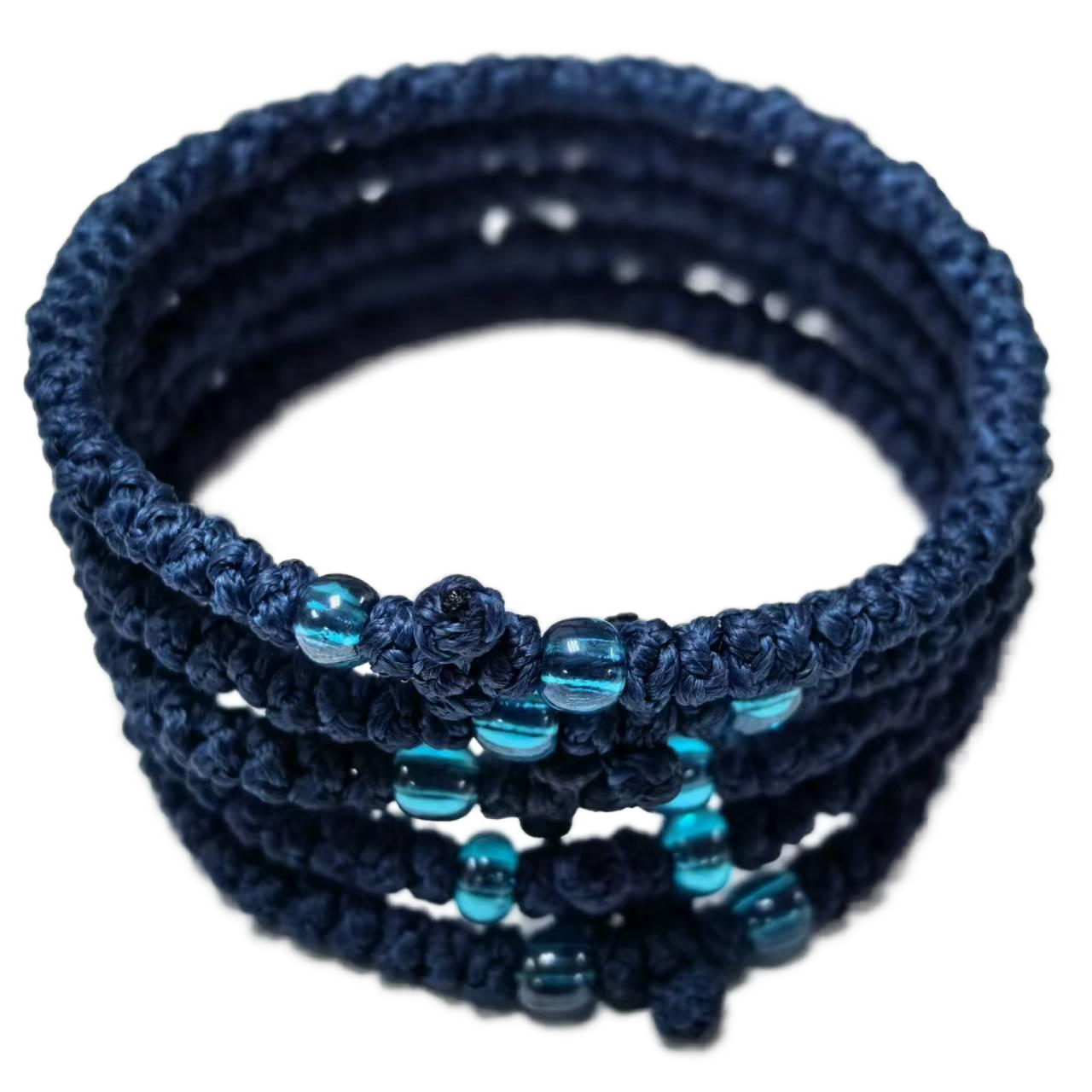 Komboskini bracelet prayer ropes Direct manufacturing from source factory Large stock supply ， Greek Prayer Rope Bracelet,dark blue Cross Prayer Rope Komboskini With Blue Beads