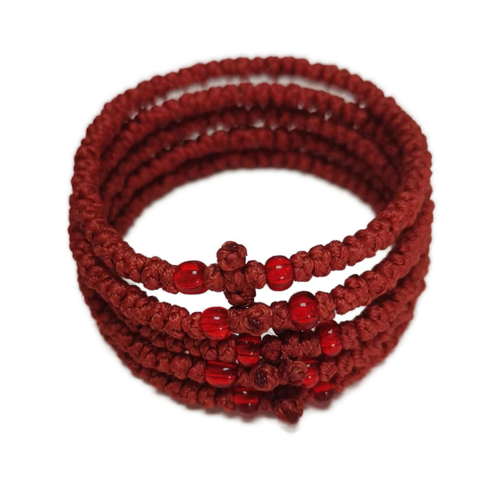 Komboskini bracelet prayer ropes Direct manufacturing from source factory Large stock supply ， Greek Prayer Rope Bracelet, red Cross Prayer Rope Komboskini With red Beads