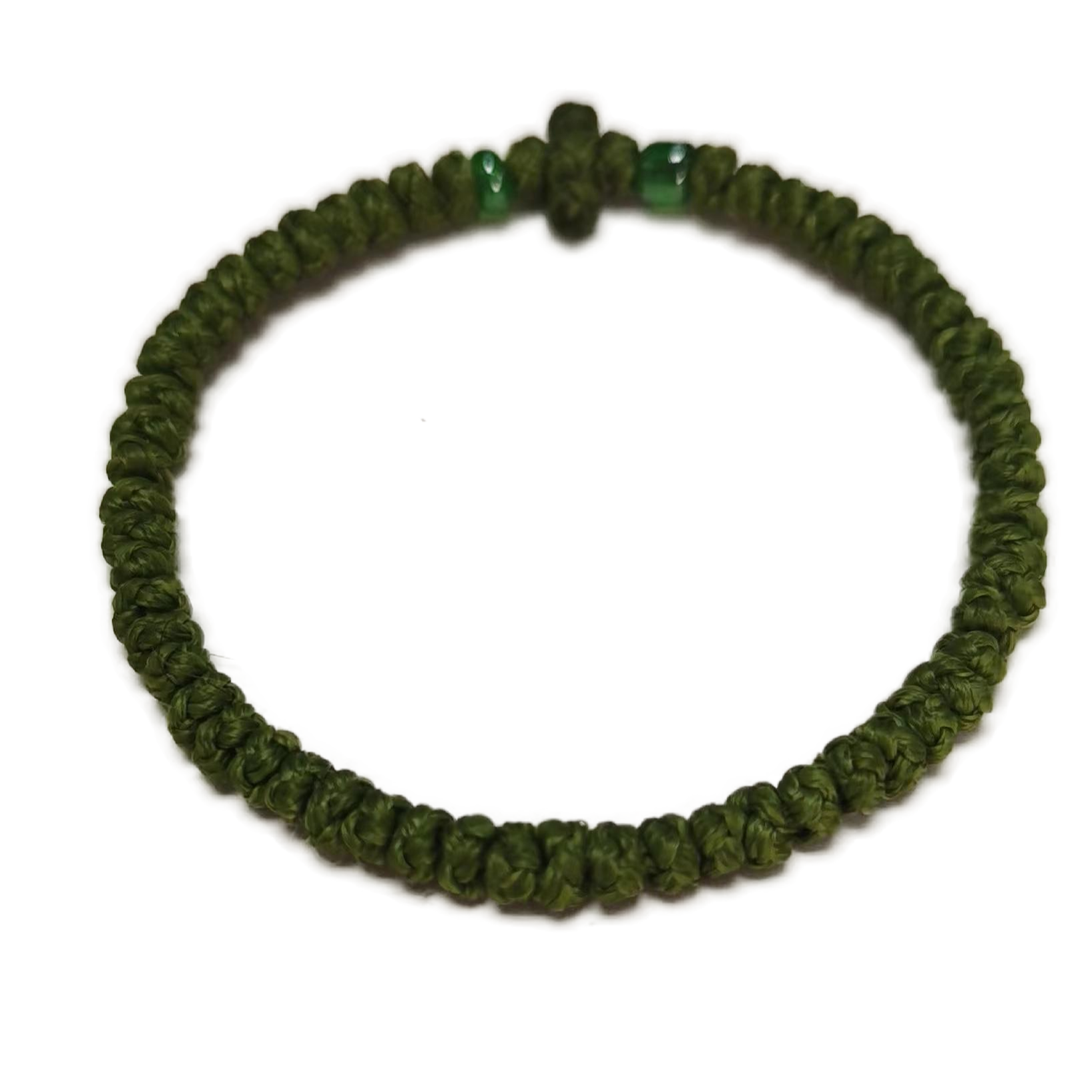 Komboskini bracelet prayer ropes Direct manufacturing from source factory Large stock supply ， Greek Prayer Rope Bracelet, dark green Cross Prayer Rope Komboskini With dark green Beads