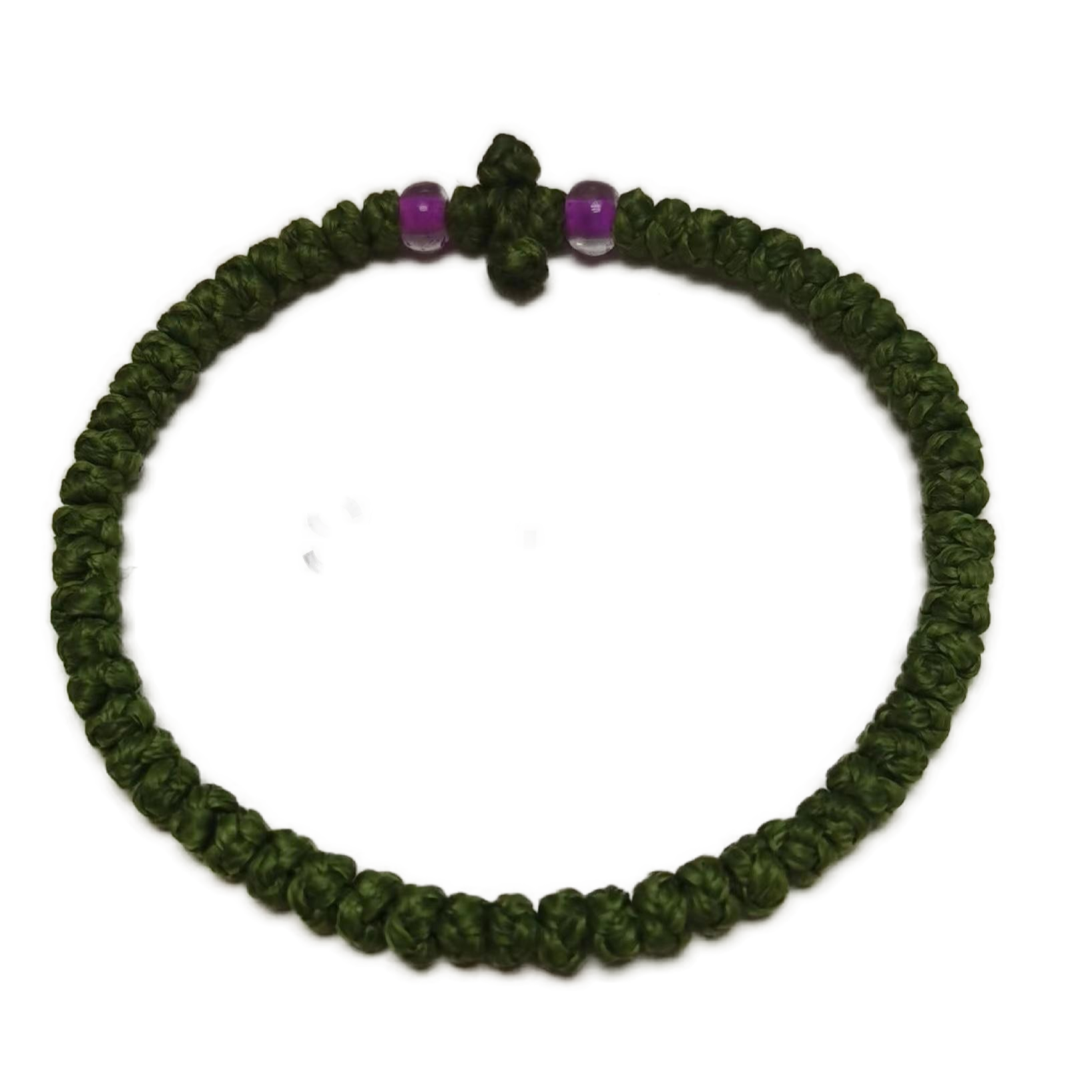 Komboskini bracelet prayer ropes Direct manufacturing from source factory Large stock supply ， Greek Prayer Rope Bracelet, dark green Cross Prayer Rope Komboskini With transparent Beads