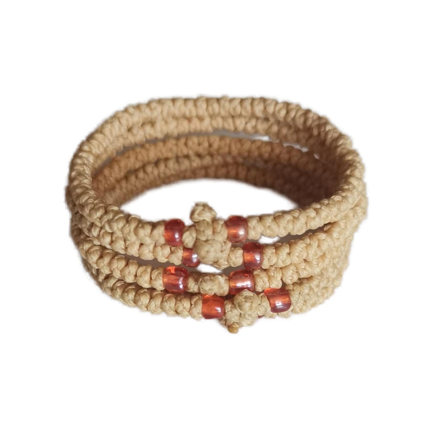 Komboskini bracelet prayer ropes Direct manufacturing from source factory Large stock supply ， Greek Prayer Rope Bracelet, yellowish-brown Cross Prayer Rope Komboskini With red Beads