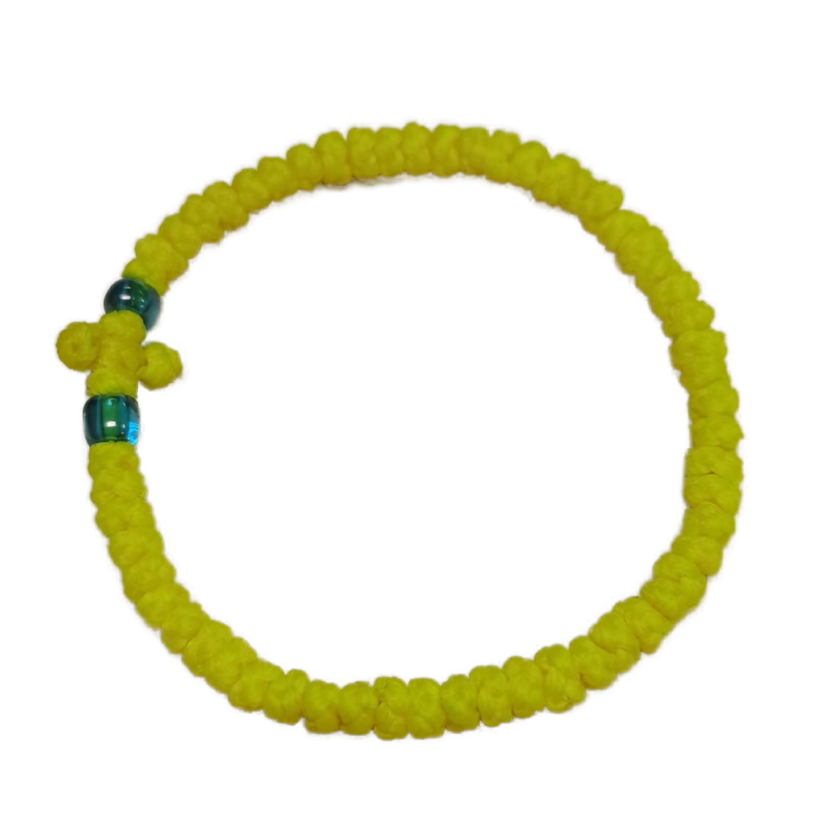 Komboskini bracelet prayer ropes Direct manufacturing from source factory Large stock supply ， Greek Prayer Rope Bracelet, fluorescent green Cross Prayer Rope Komboskini With Blue Beads