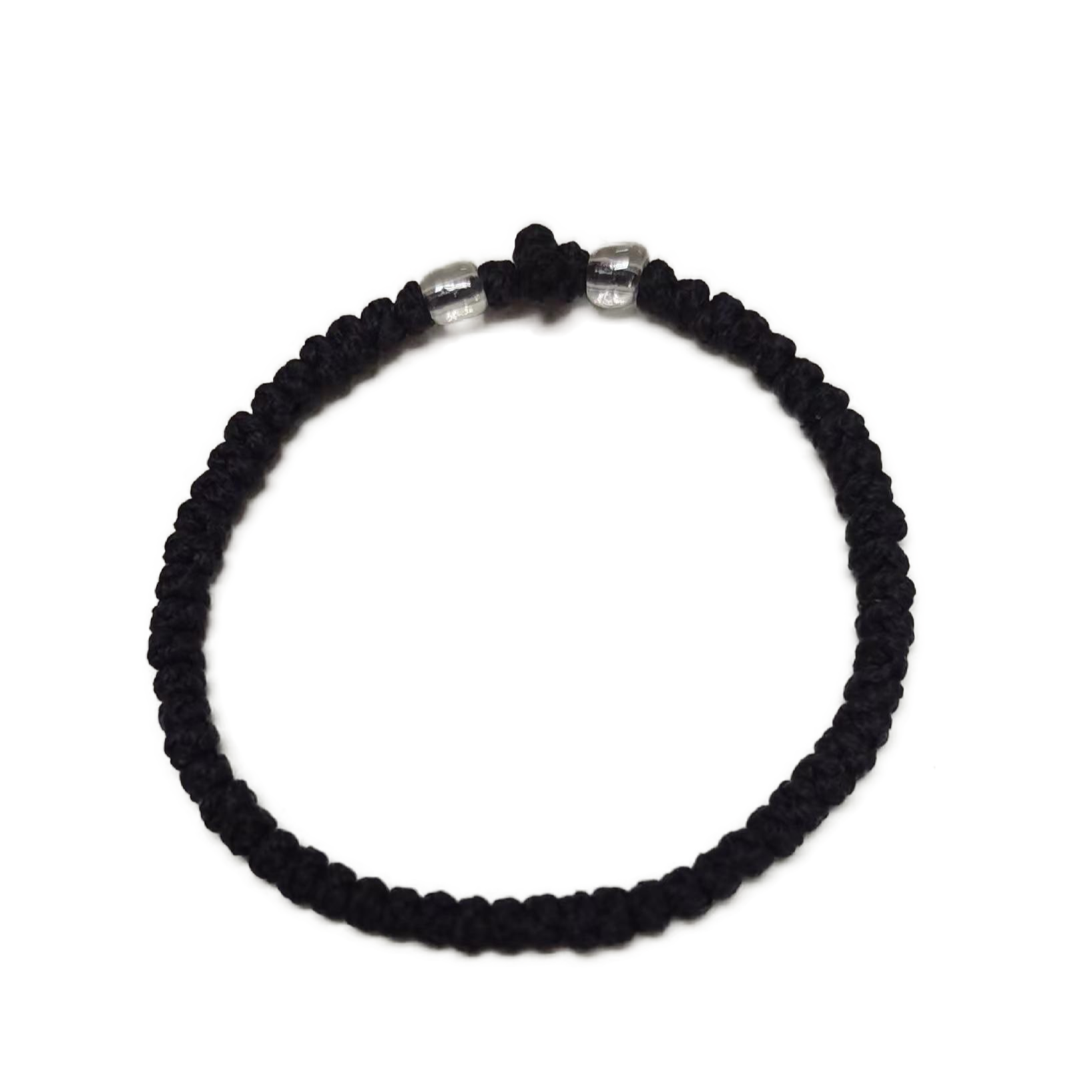 Komboskini bracelet prayer ropes Direct manufacturing from source factory Large stock supply ， Greek Prayer Rope Bracelet, Black Cross Prayer Rope Komboskini With transparent Beads