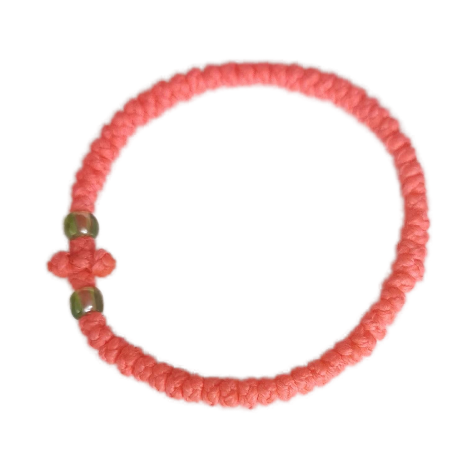 Komboskini bracelet prayer ropes Direct manufacturing from source factory Large stock supply ， Greek Prayer Rope Bracelet, peach Cross Prayer Rope Komboskini With green Beads
