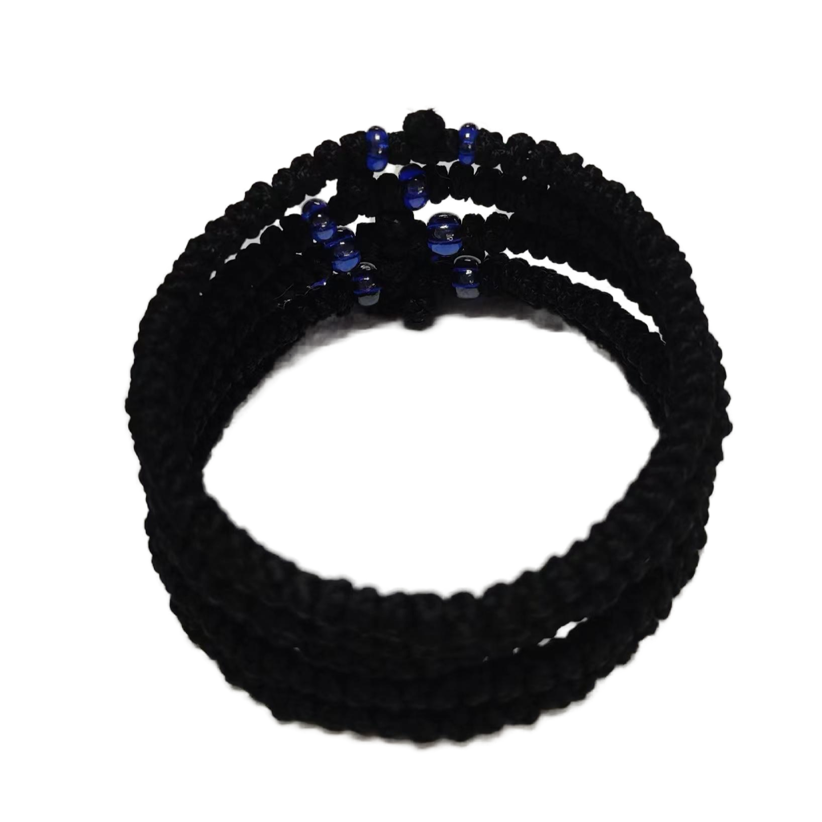 Komboskini bracelet prayer ropes Direct manufacturing from source factory Large stock supply ， Greek Prayer Rope Bracelet, dark blue Cross Prayer Rope Komboskini With dark Blue Beads