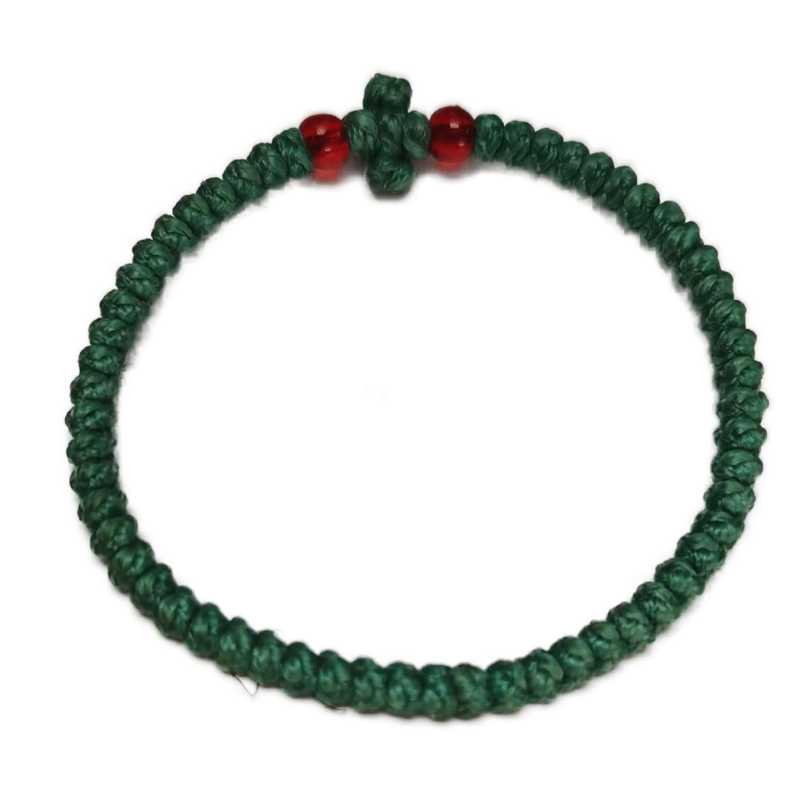 Komboskini bracelet prayer ropes Direct manufacturing from source factory Large stock supply ， Greek Prayer Rope Bracelet, dark green Cross Prayer Rope Komboskini With red Beads