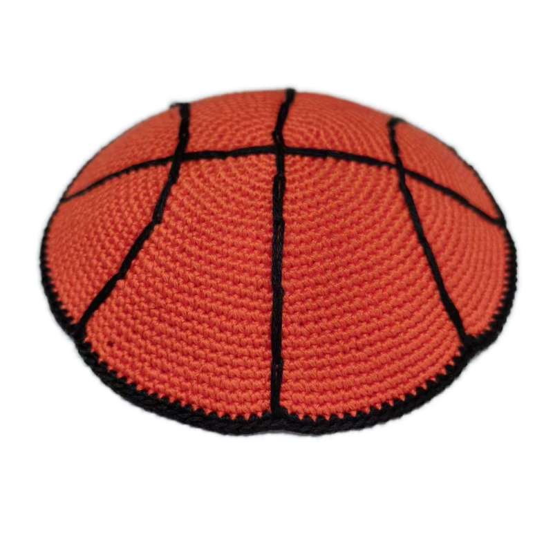 Factory custom fine orange knit Kippah, 100% cotton DMC hand-woven Kippah hat, DMC Kippah Yamaka Kippa Yarmulke skull hat