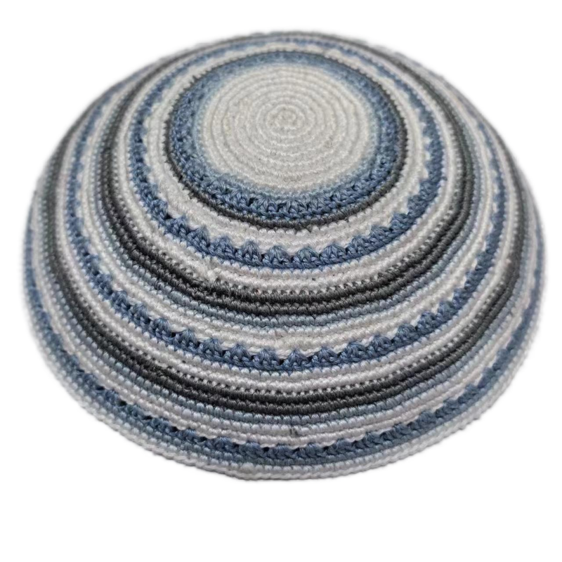 Factory custom fine colorful knit Kippah, 100% cotton DMC hand-woven Kippah hat, DMC Kippah Yamaka Kippa Yarmulke skull hat
