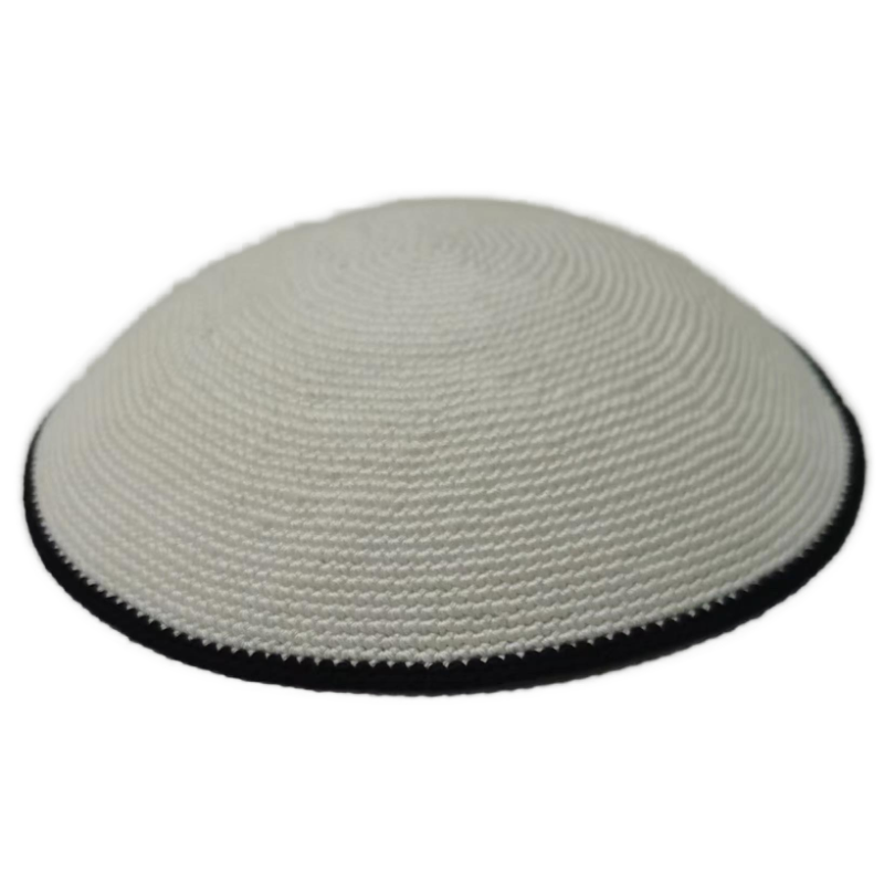 Factory custom fine gray knit Kippah, 100% cotton DMC hand-woven Kippah hat, DMC Kippah Yamaka Kippa Yarmulke skull hat