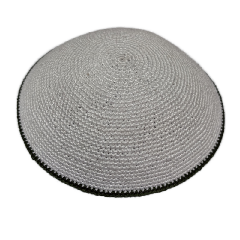 Factory custom fine gray  knit Kippah, 100% cotton DMC hand-woven Kippah hat, DMC Kippah Yamaka Kippa Yarmulke skull hat