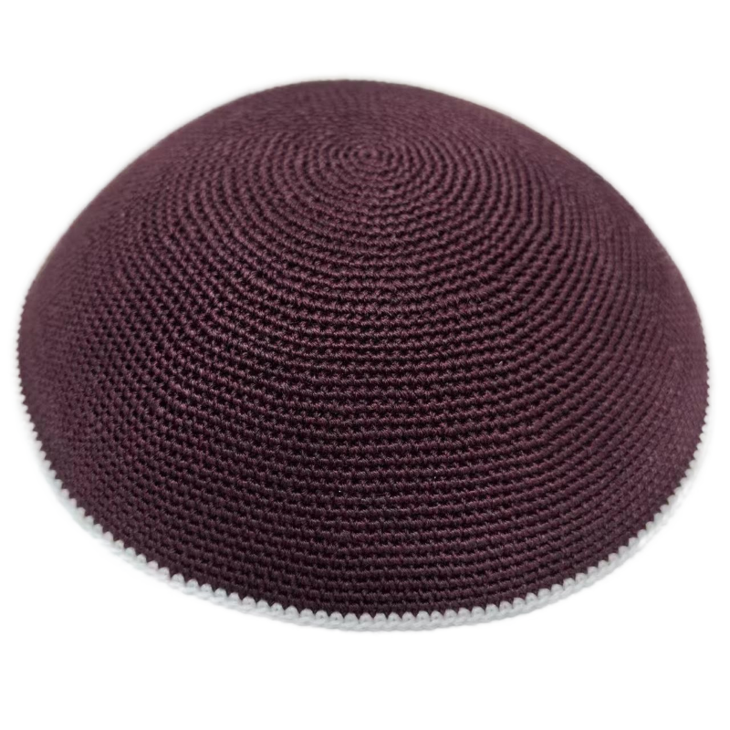 Factory custom fine violet knit Kippah, 100% cotton DMC hand-woven Kippah hat, DMC Kippah Yamaka Kippa Yarmulke skull hat